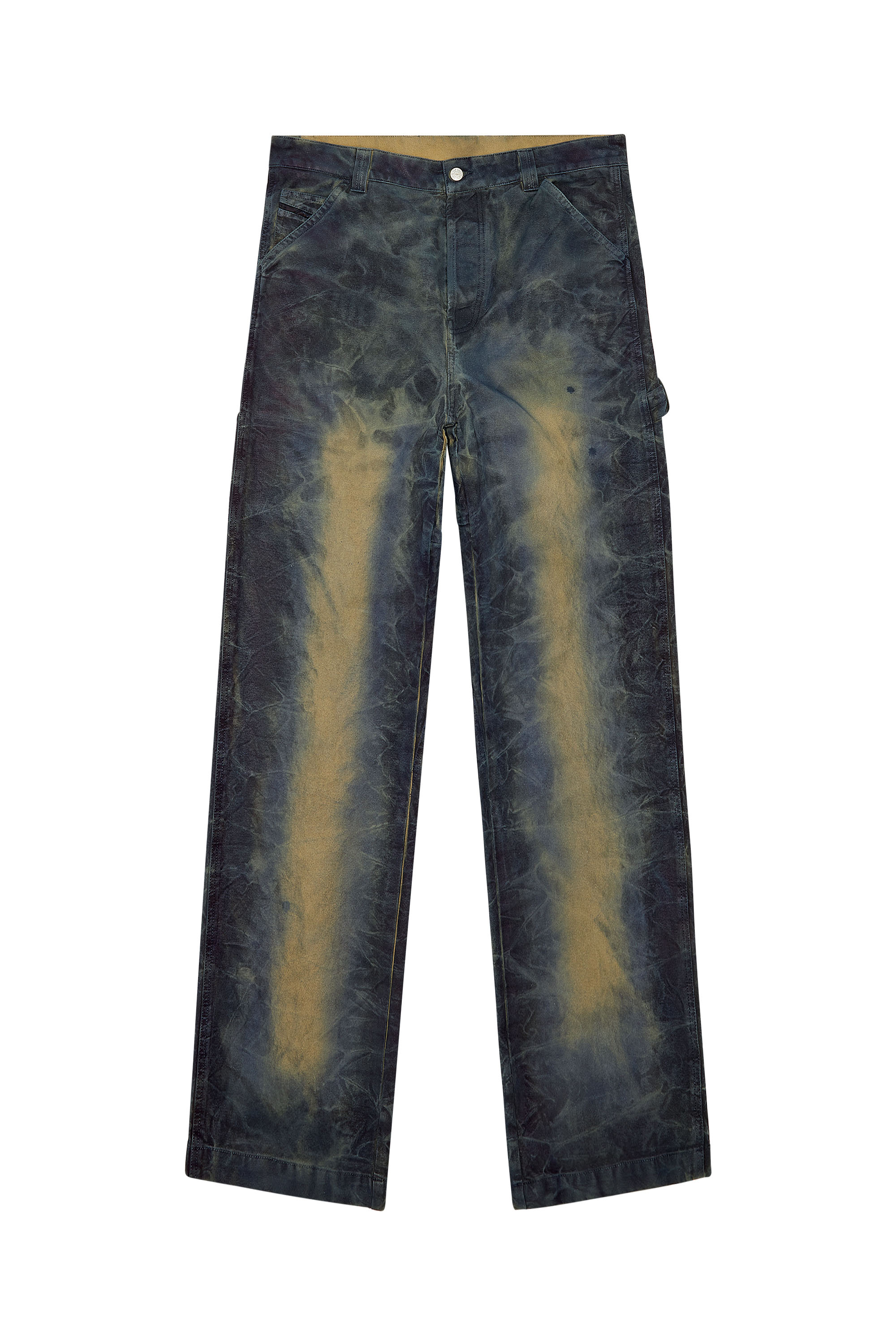 Diesel - P-LIVERY, Man's Utility pants in treated canvas in Dark Blue - 3