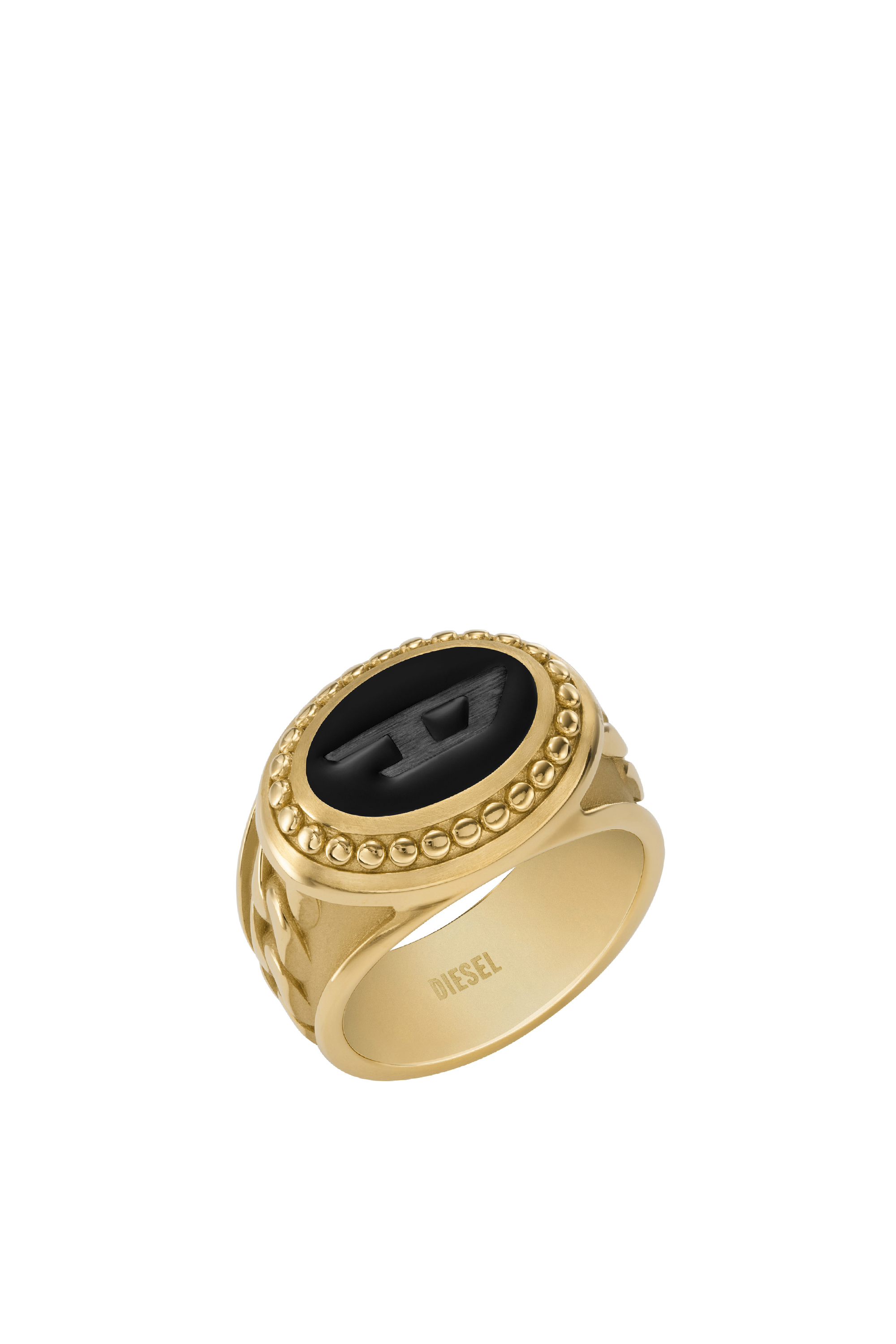 Diesel - DX1384, Man's Gold stainless steel signet ring in Gold - 1