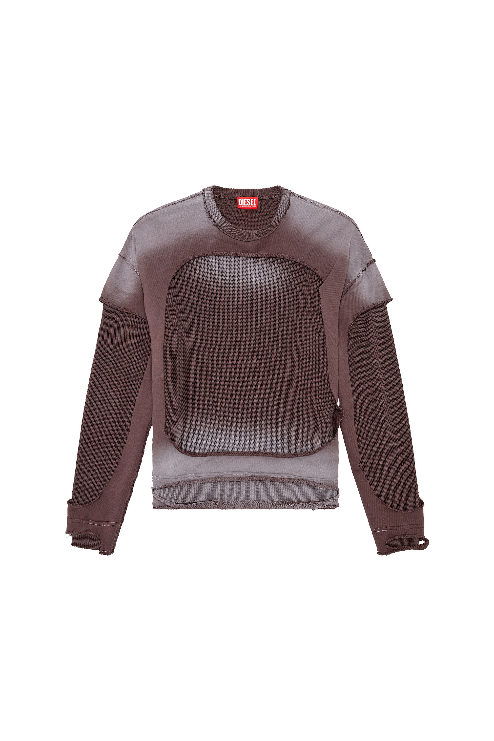 Diesel - K-OSBERT, Man's Jumper with destroyed peel-off effect in Dark grey - 3