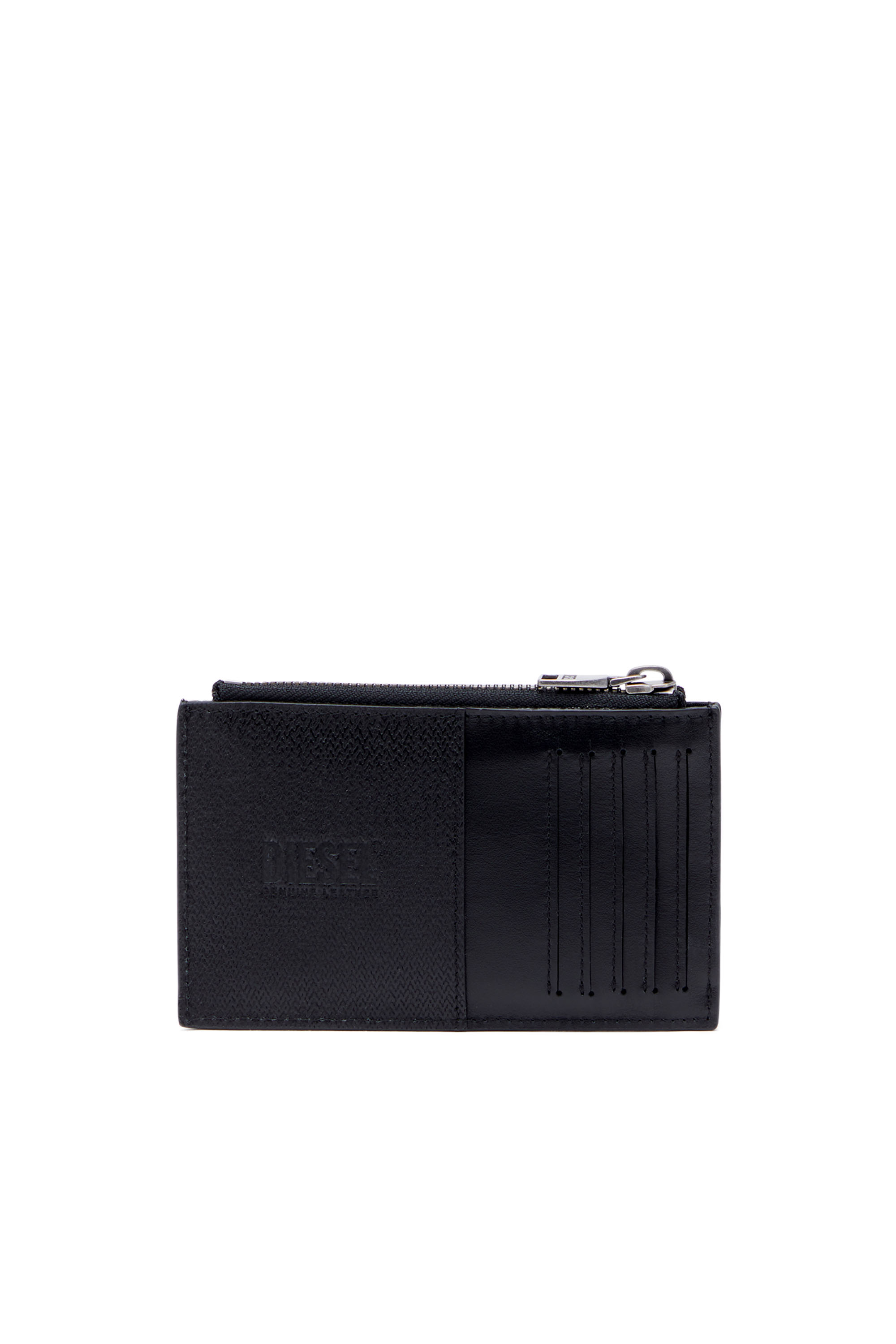 Diesel - CARD HOLDER COIN M, Man's Slim card holder in textured leather in Black - 2