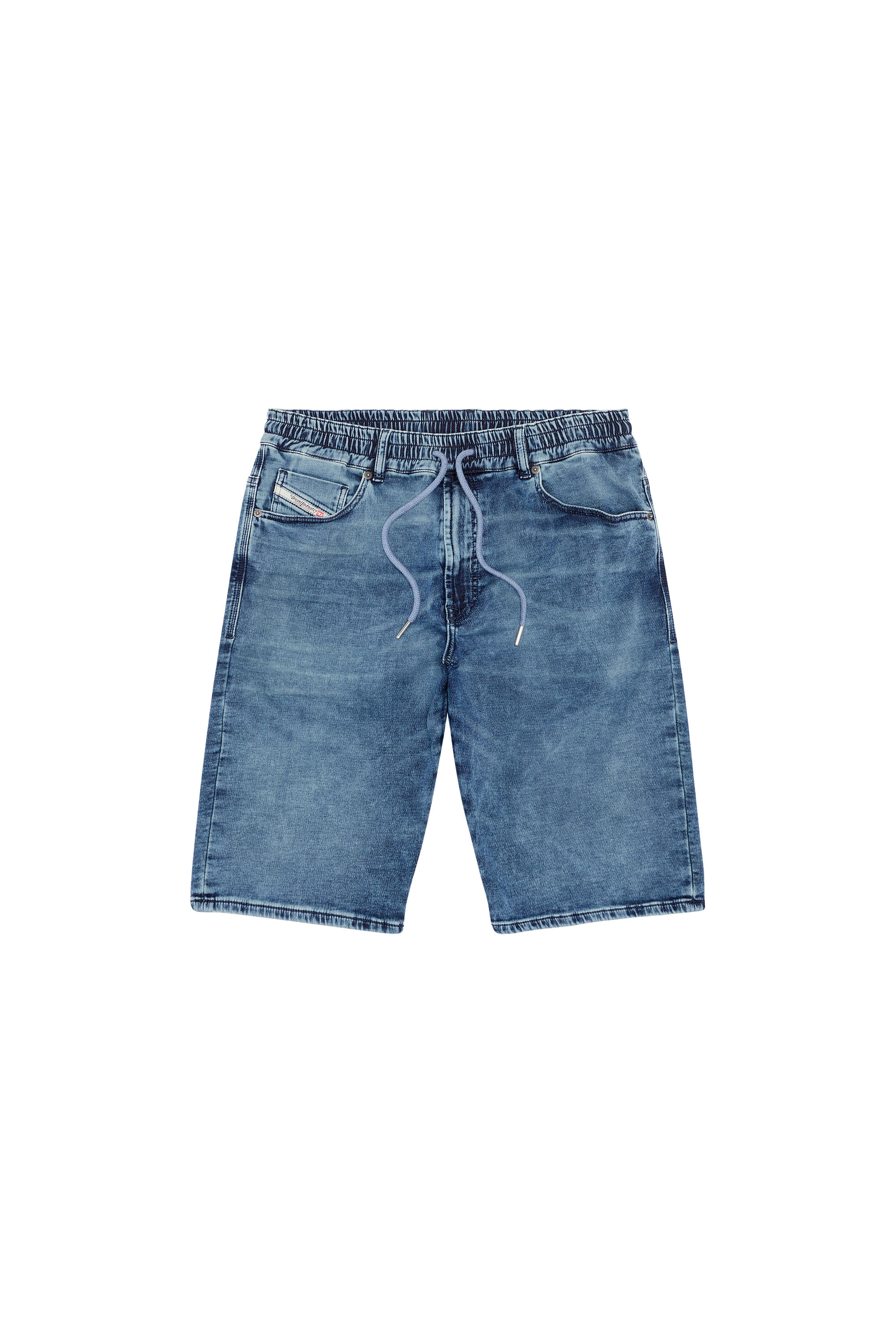 Diesel - D-KROOLEY-SHORT JOGG, Man's Shorts in Track Denim with lived-in look in Medium blue - 3