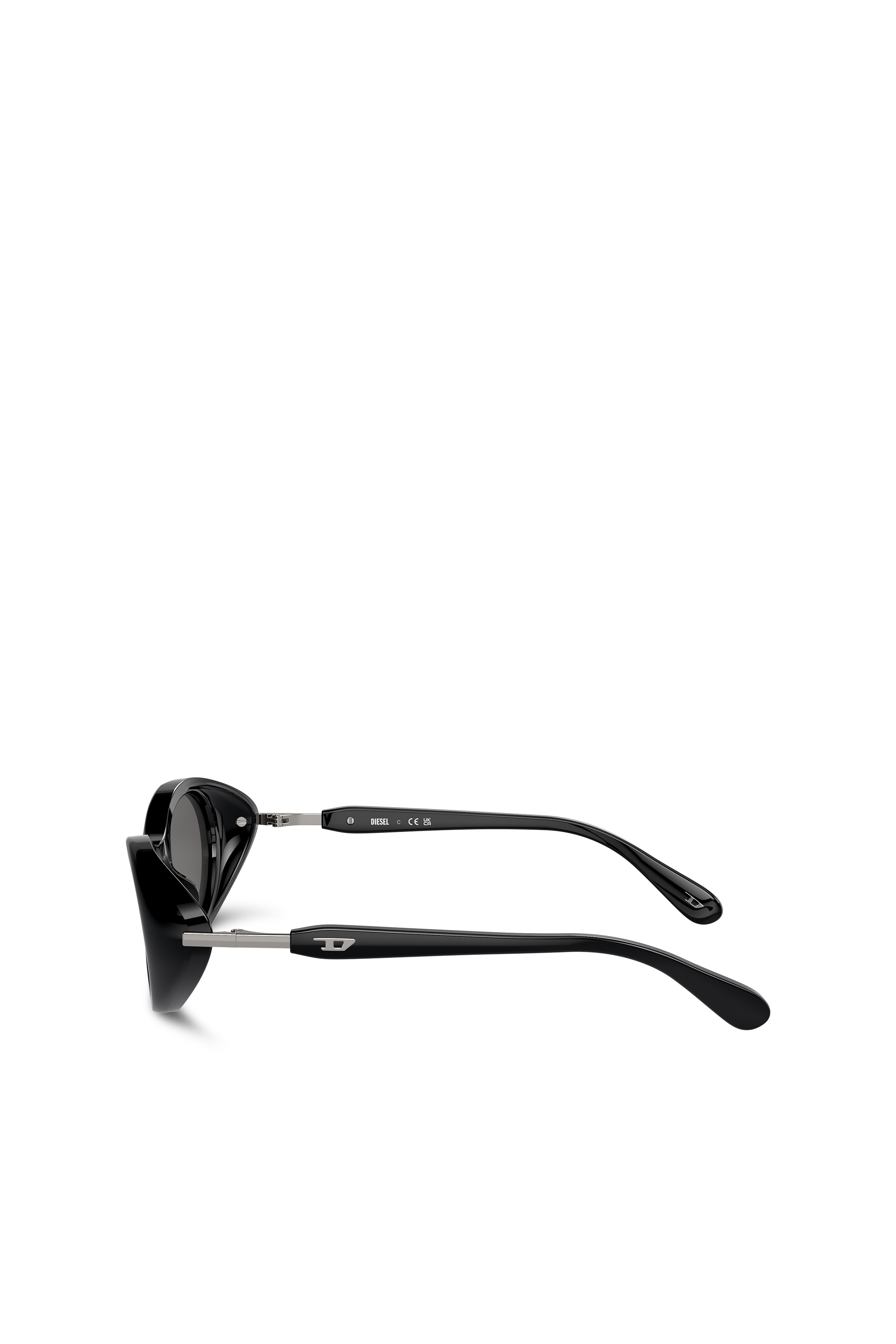 Diesel - 0DL2004, Unisex's Wrap-around shape sunglasses in Black/Flash mirror - 3