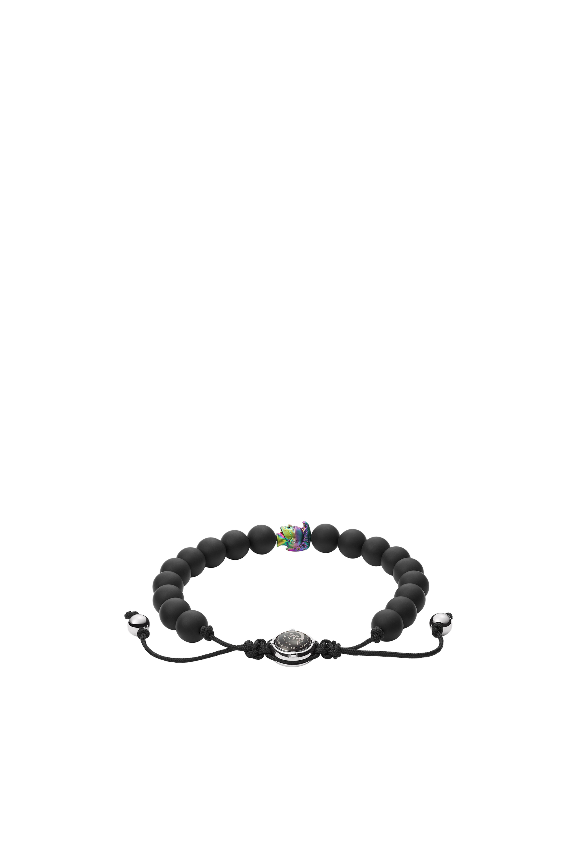 Diesel - DX1271, Man's Diesel Matte Black "Only the Brave" Icon Beaded Bracelet in Black - 2