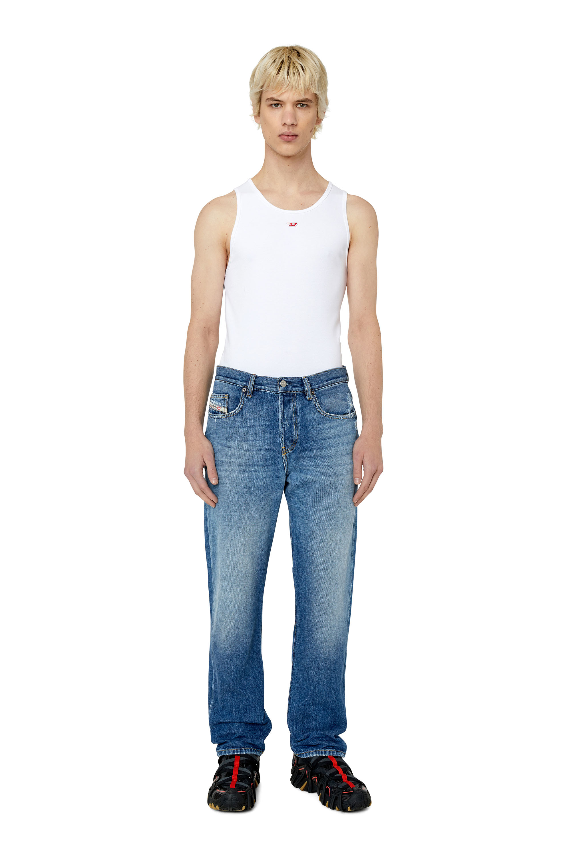 Diesel - Straight Jeans 2020 D-Viker E9C03, Man's Straight Jeans - 2020 D-Viker in Medium blue - 2