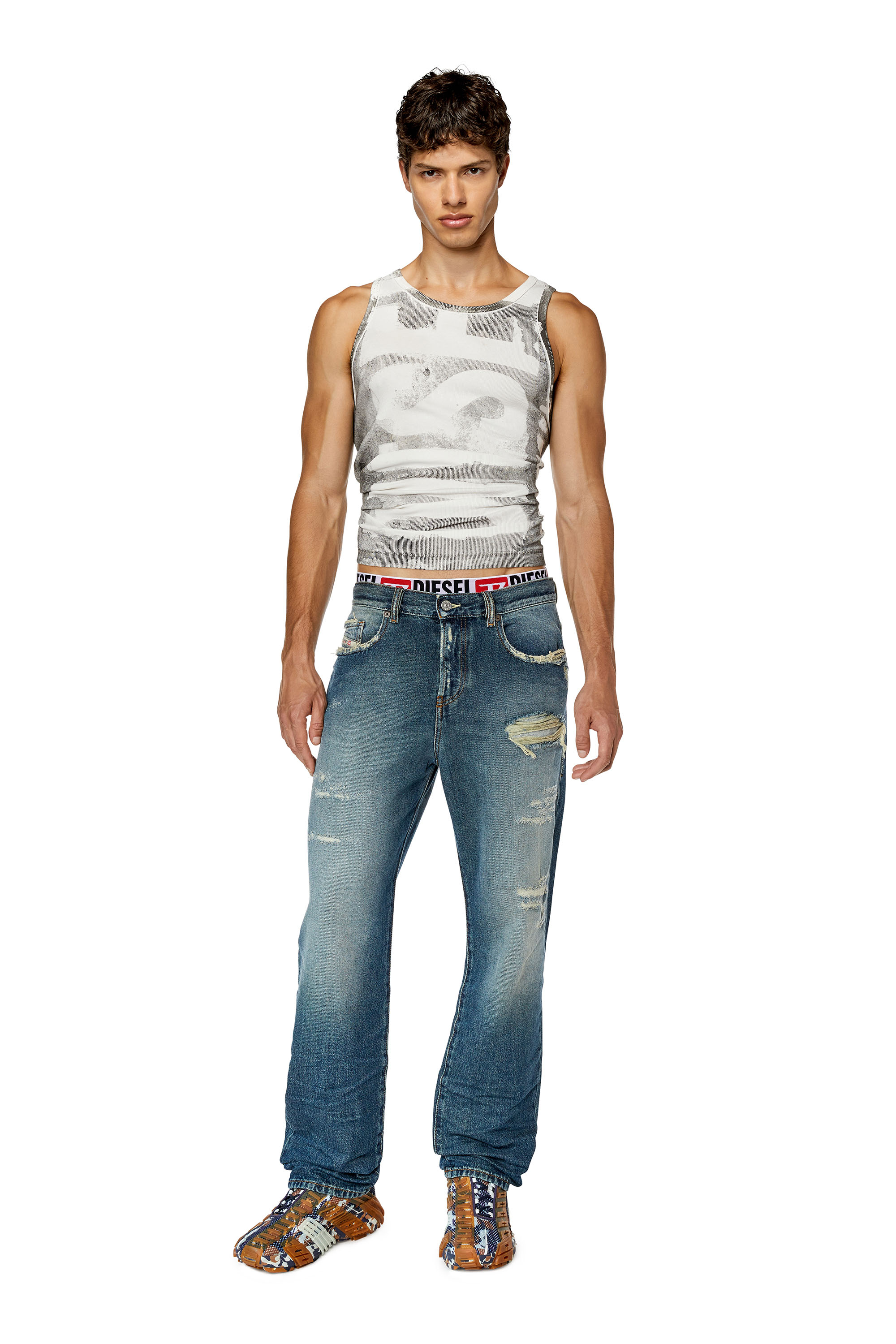 Diesel - Straight Jeans 2020 D-Viker E9C40, Man's Straight Jeans - 2020 D-Viker in Dark Blue - 2