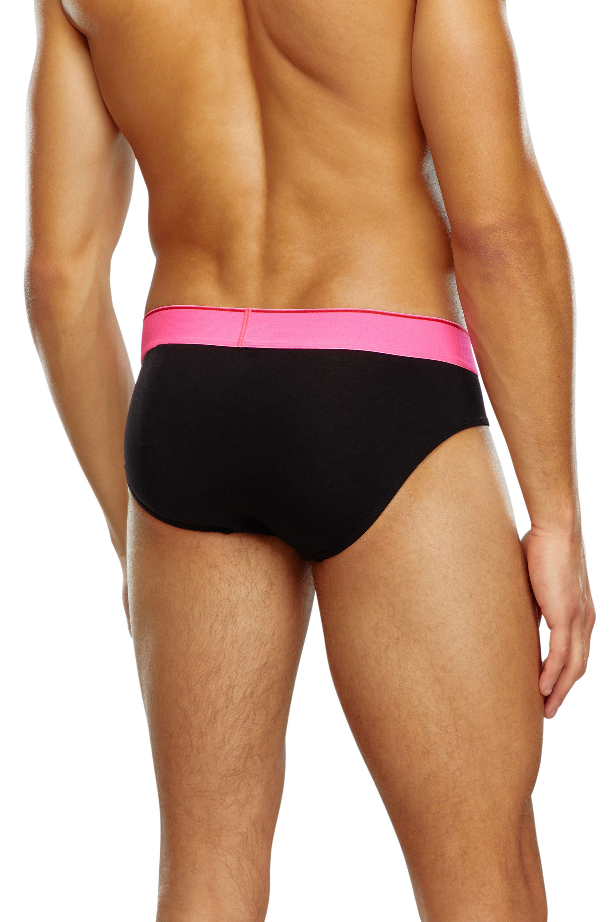Diesel - UMBR-ANDRETHREEPACK, Man's Three-pack briefs with pop-colour waist in Multicolor/Black - 4