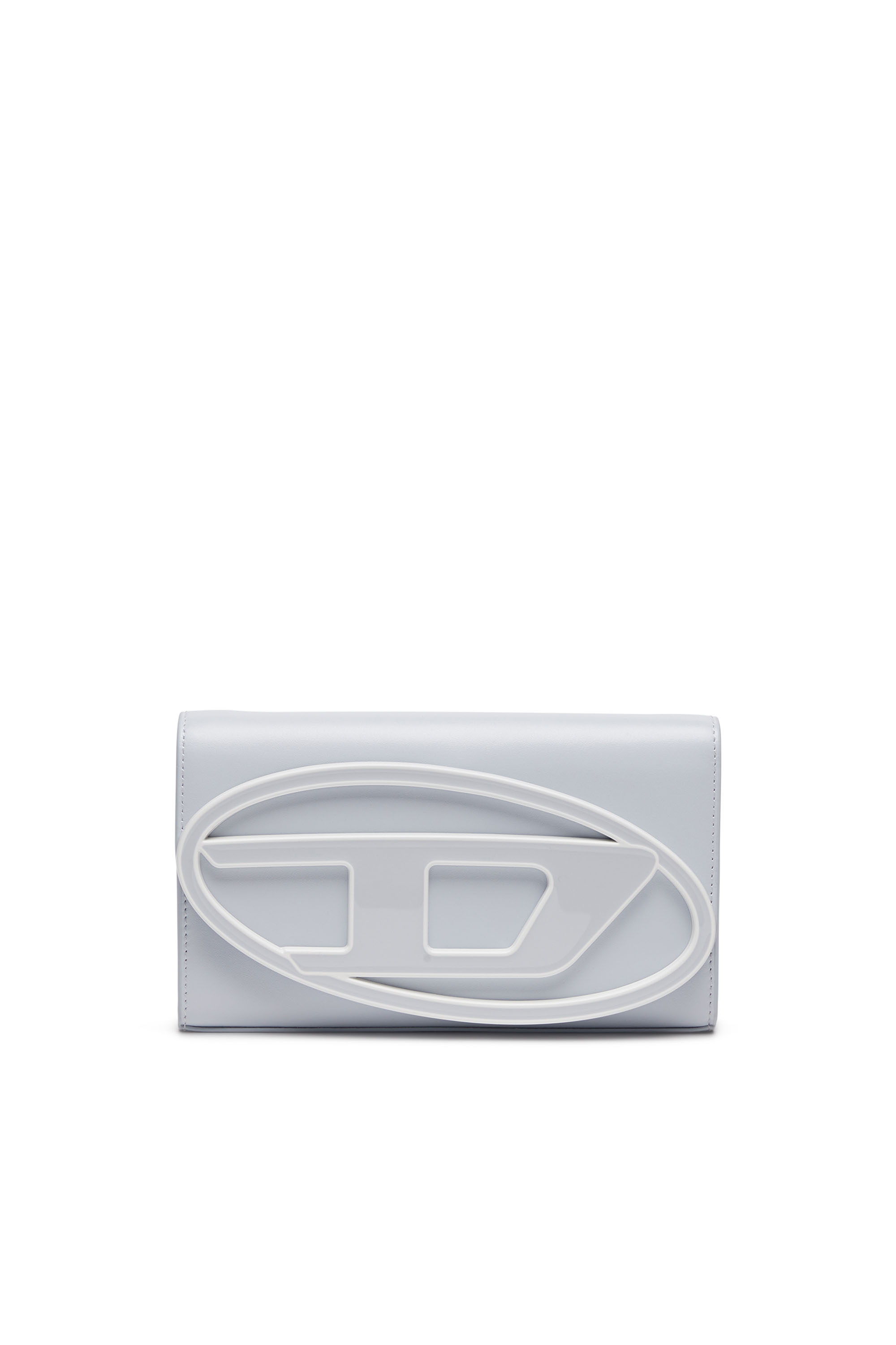 Diesel - 1DR WALLET STRAP, Woman's Wallet purse in pastel leather in Light Blue - 1