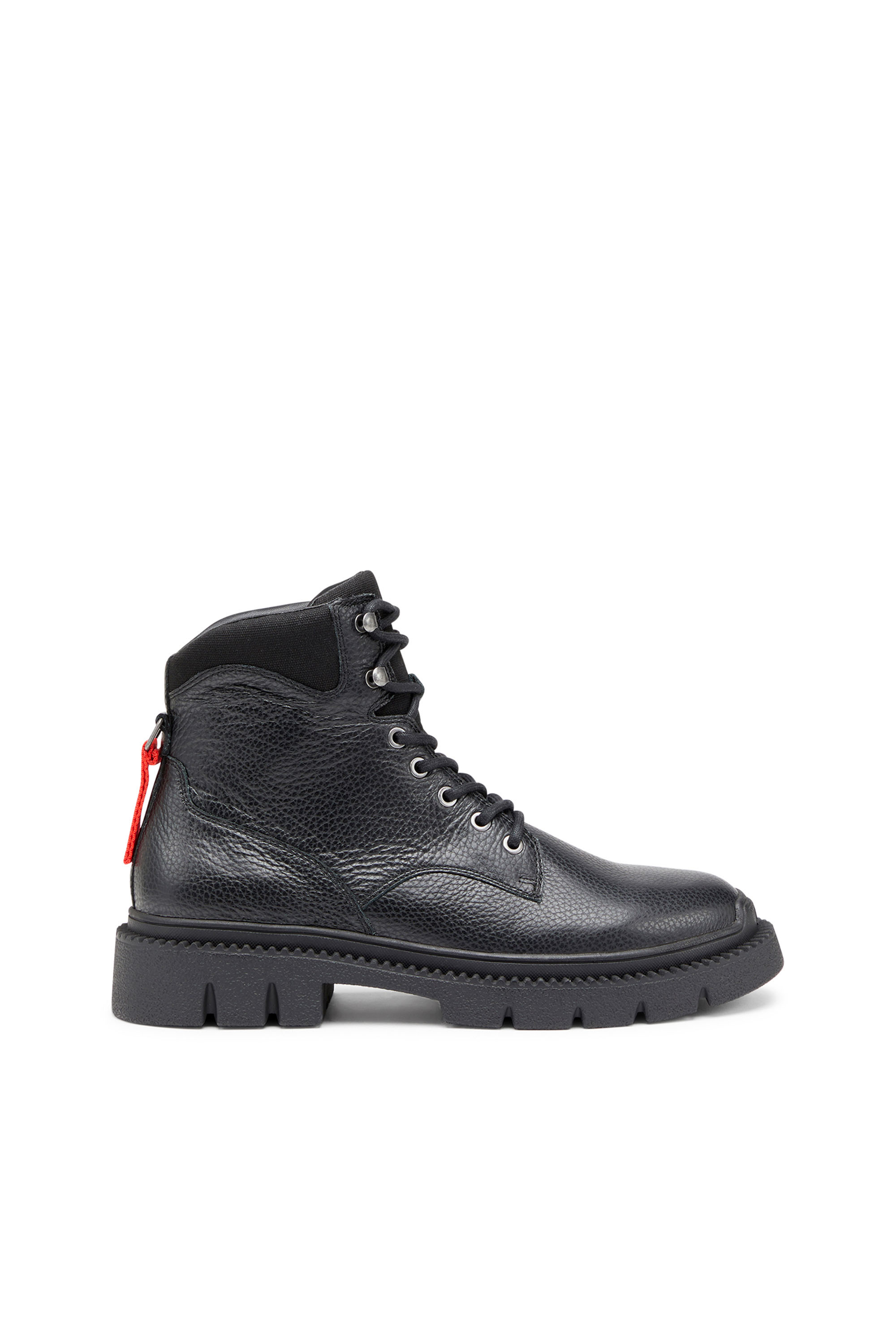 Diesel - D-TROIT BT, Man's D-Troit BT - Lace-up boots with Diesel tape tag in Black - 1