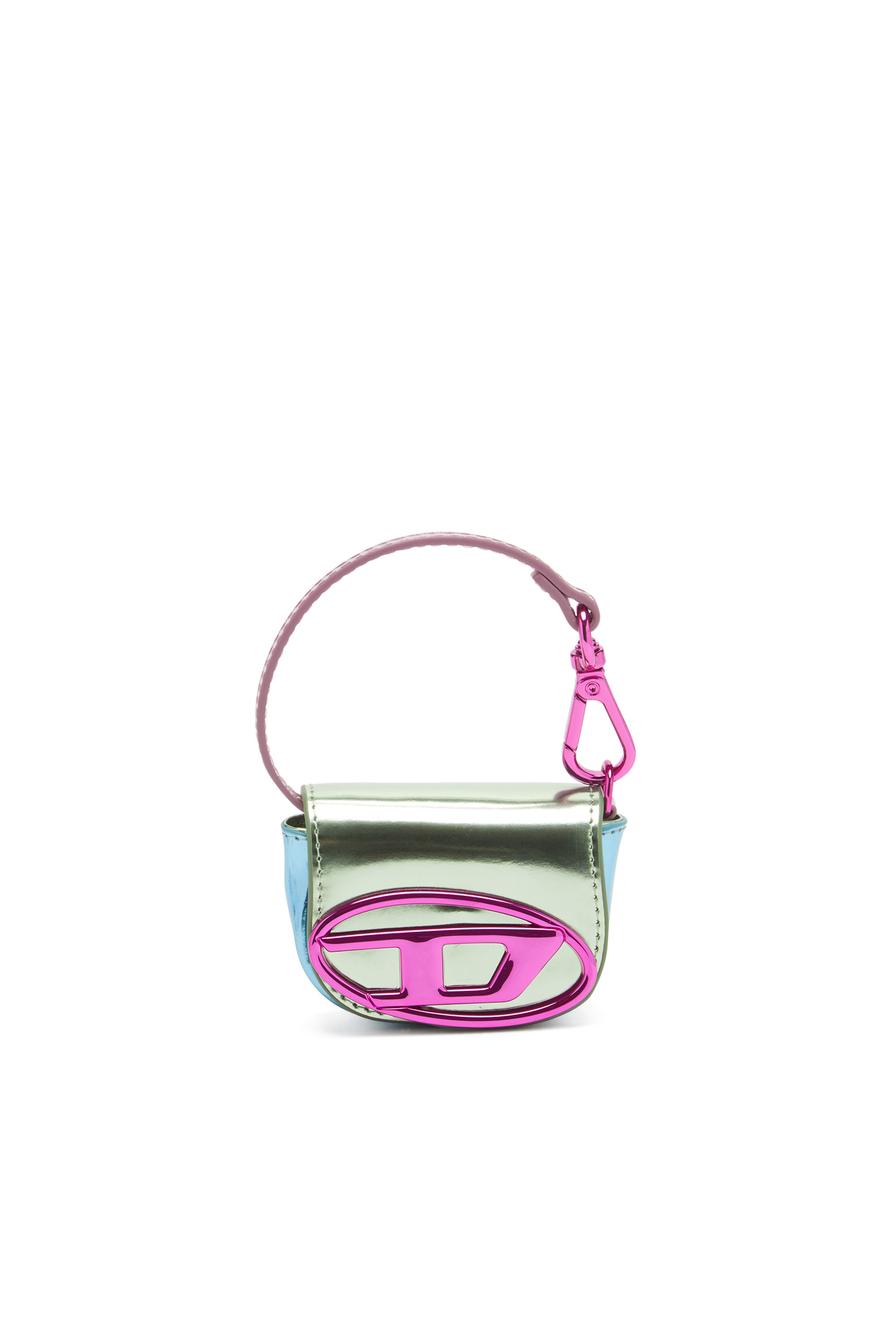 Diesel - 1DR XXS, Woman's Iconic bag charm in mirror leather in Green - 1