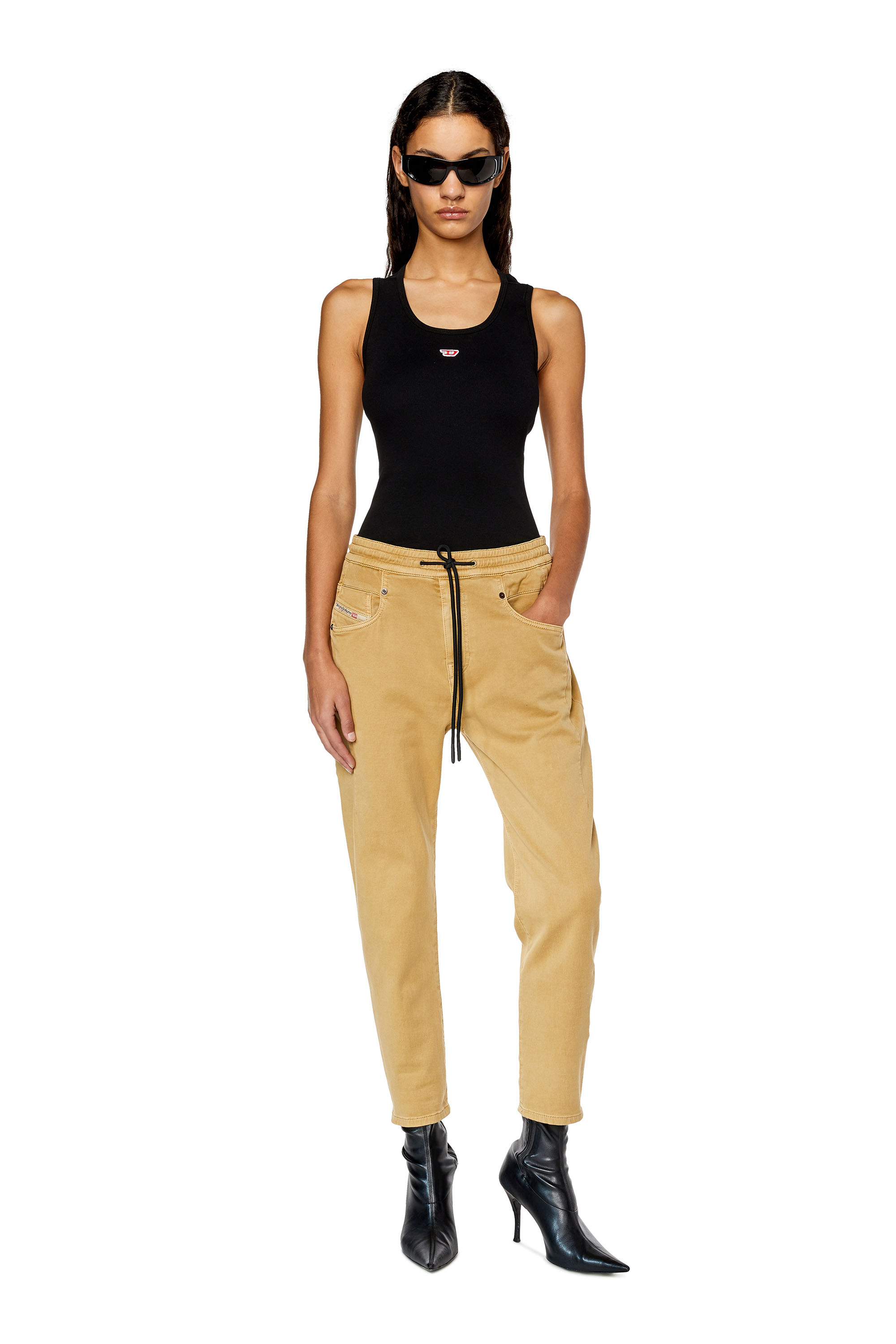 Diesel - Boyfriend 2041 D-Fayza Joggjeans® 068DY, Woman's Boyfriend 2041 D-Fayza Joggjeans® in Light Brown - 2
