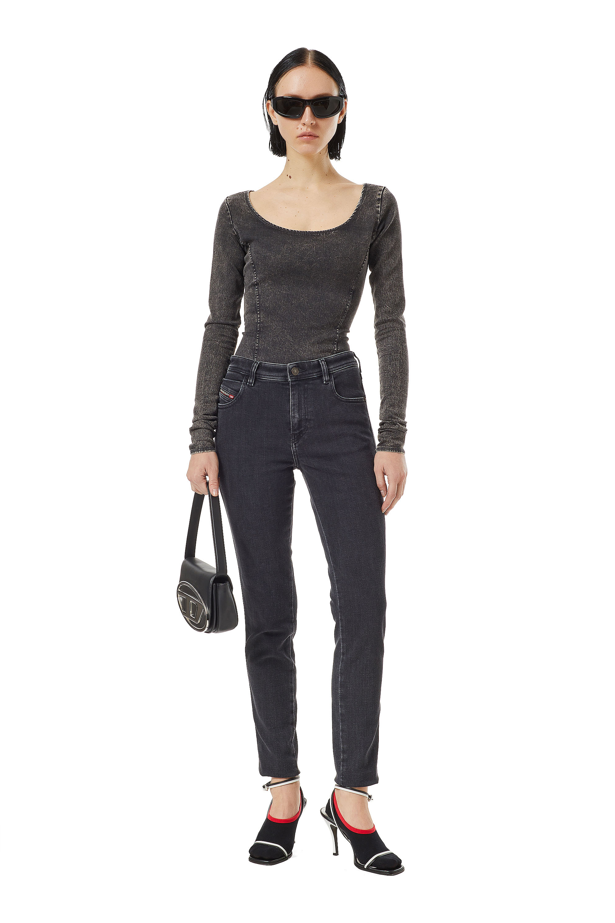 Diesel - Woman's Skinny Jeans 2015 Babhila Z870G, Black/Dark grey - 2