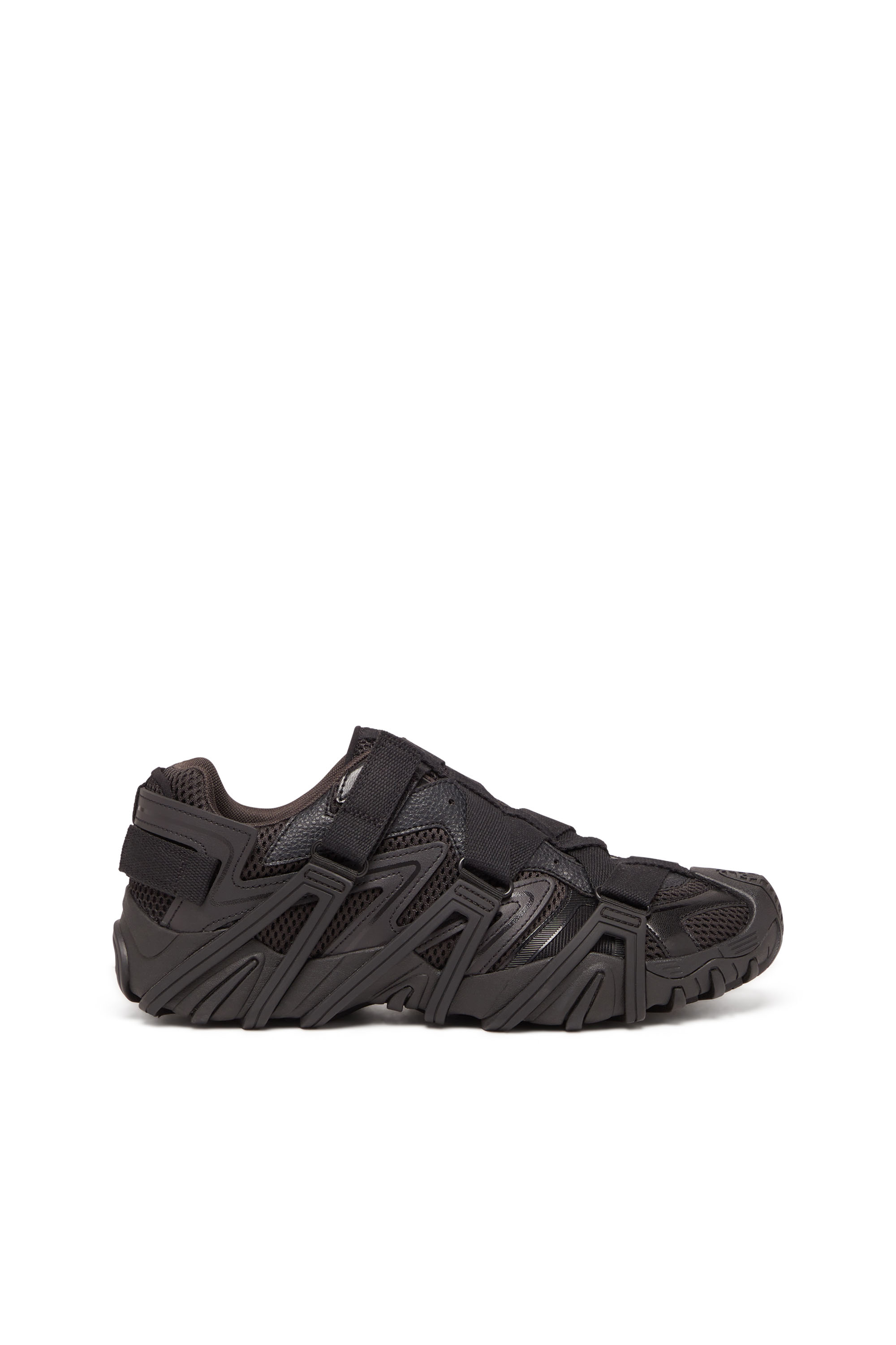Diesel - S-PROTOTYPE-CR, Man's S-Prototype-CR - Caged sneakers in mesh and leather in Black - 1