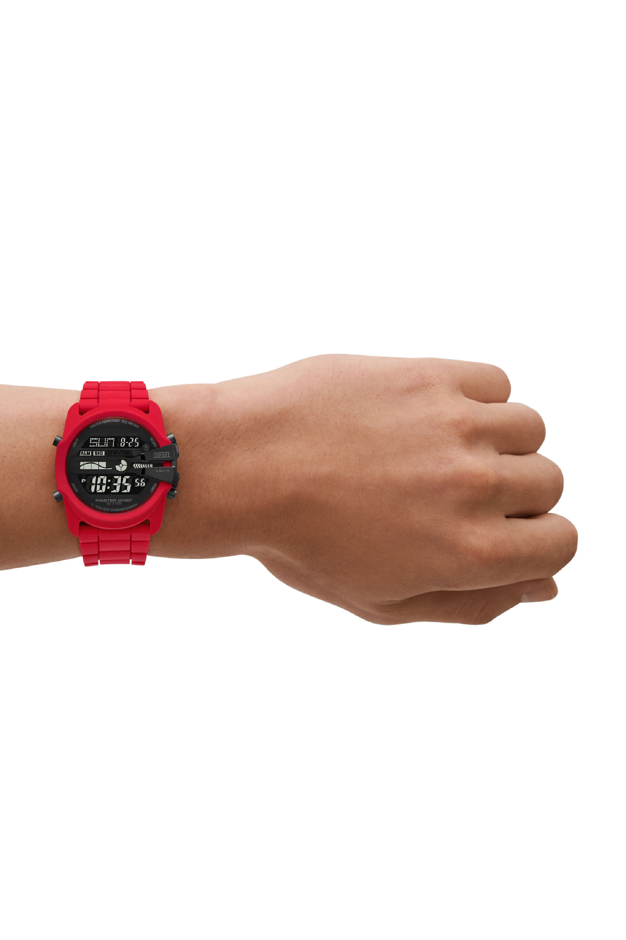 Diesel - DZ2159, Man's Master Chief Digital silicone watch in Red - 4