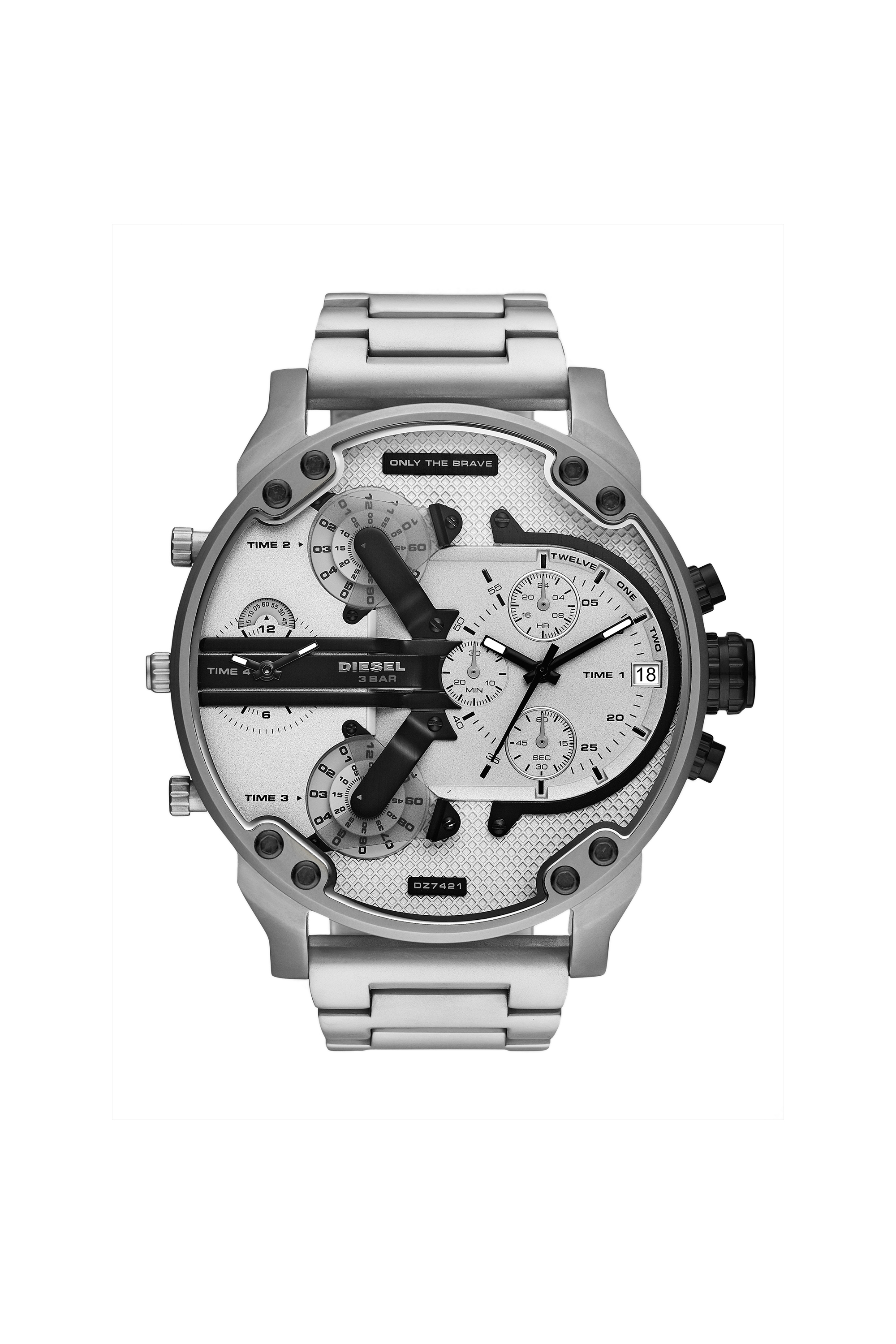 Diesel - DZ7421, Man's Mr. Daddy 2.0 chronograph stainless steel watch in Silver/Black - 1