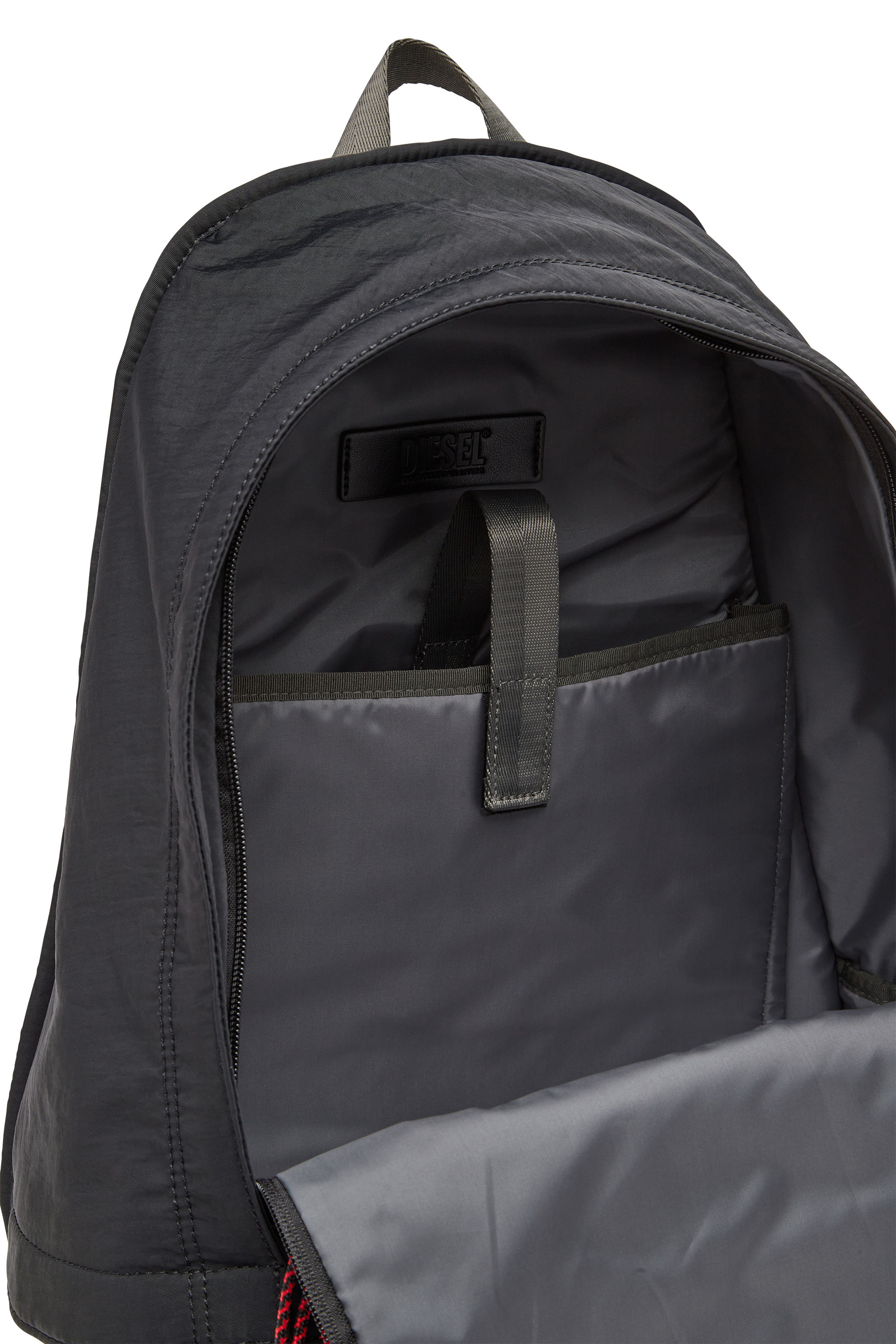 Diesel - RAVE BACKPACK X, Man's Rave Backpack X - Backpack in washed recycled fabric in Black - 4