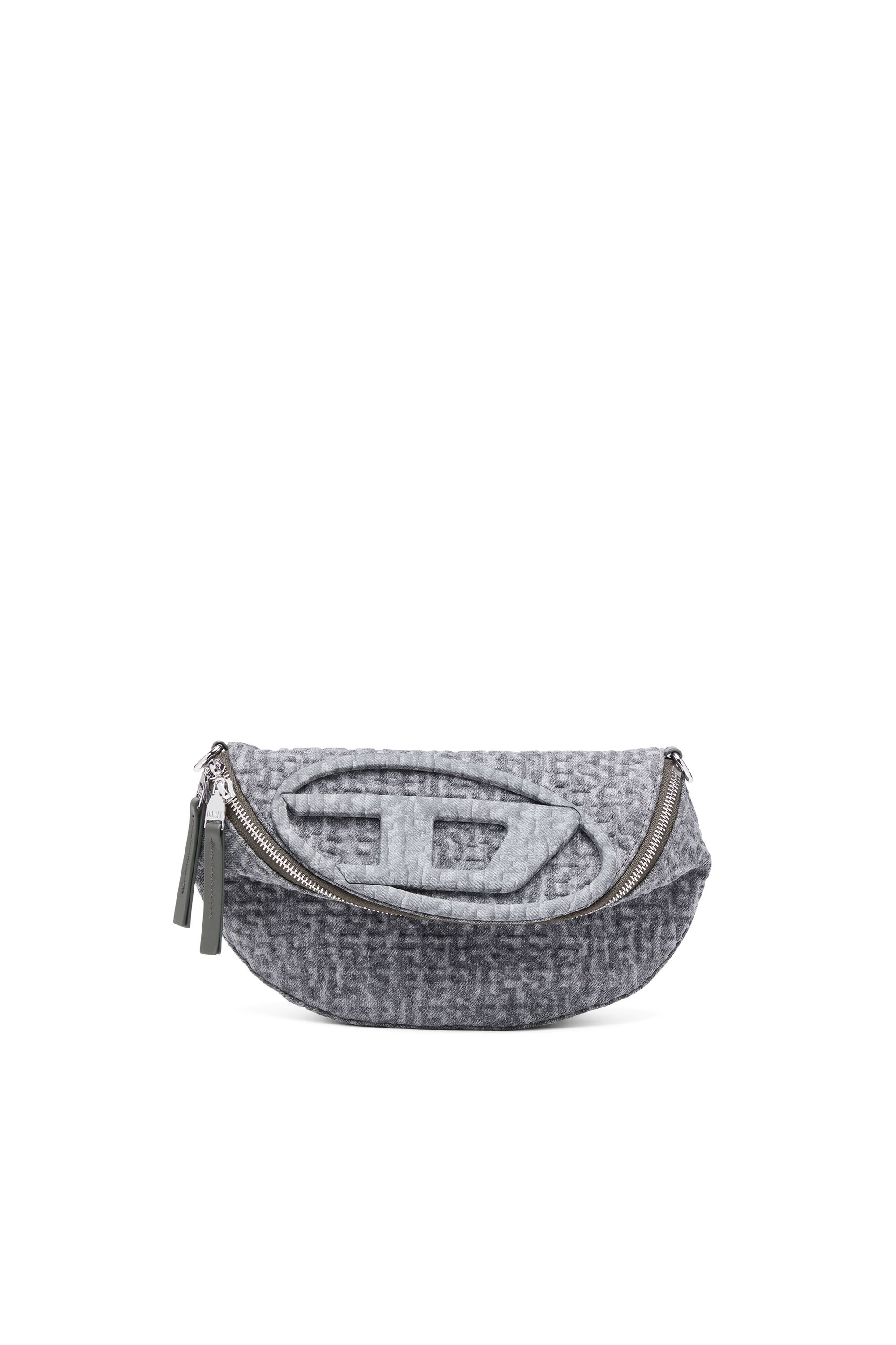 Diesel - 1DR-CROSSBODY, Woman's 1DR-Crossbody - Convertible bag in monogram denim in Grey - 1