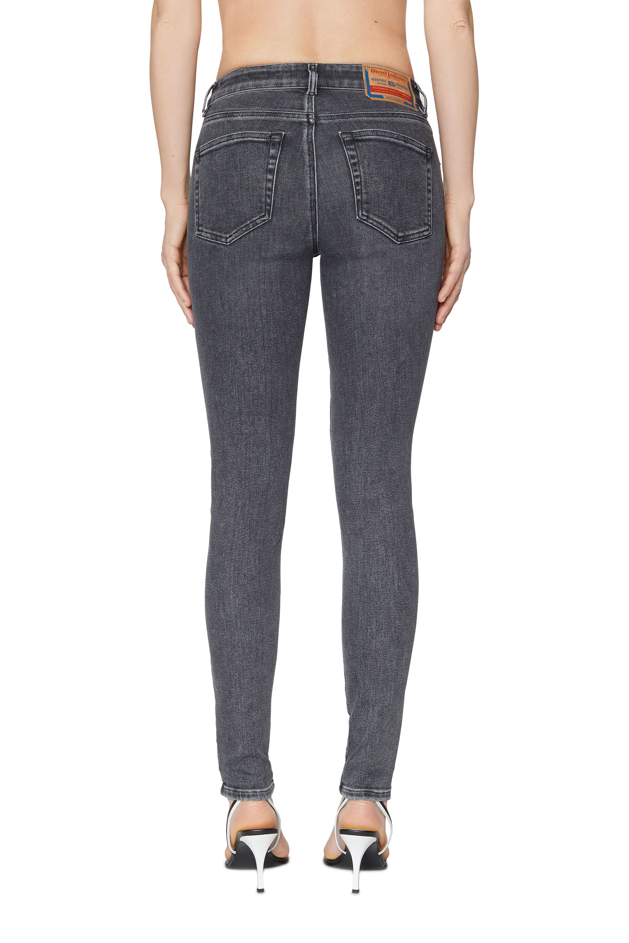 Diesel - Woman's Skinny Jeans 2017 Slandy 09D61, Black/Dark grey - 3