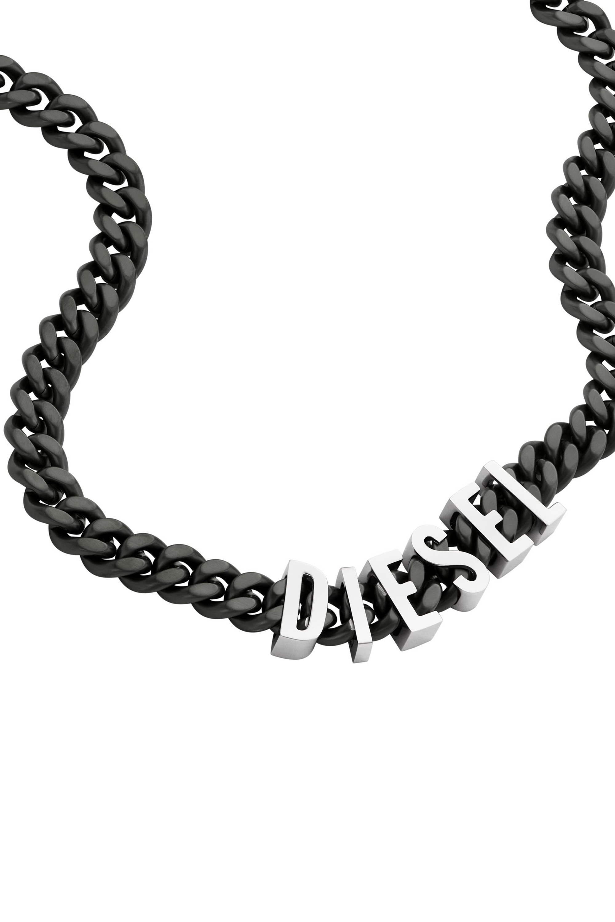 Diesel - DX1487, Unisex's Two-Tone stainless steel chain necklace in Black - 1