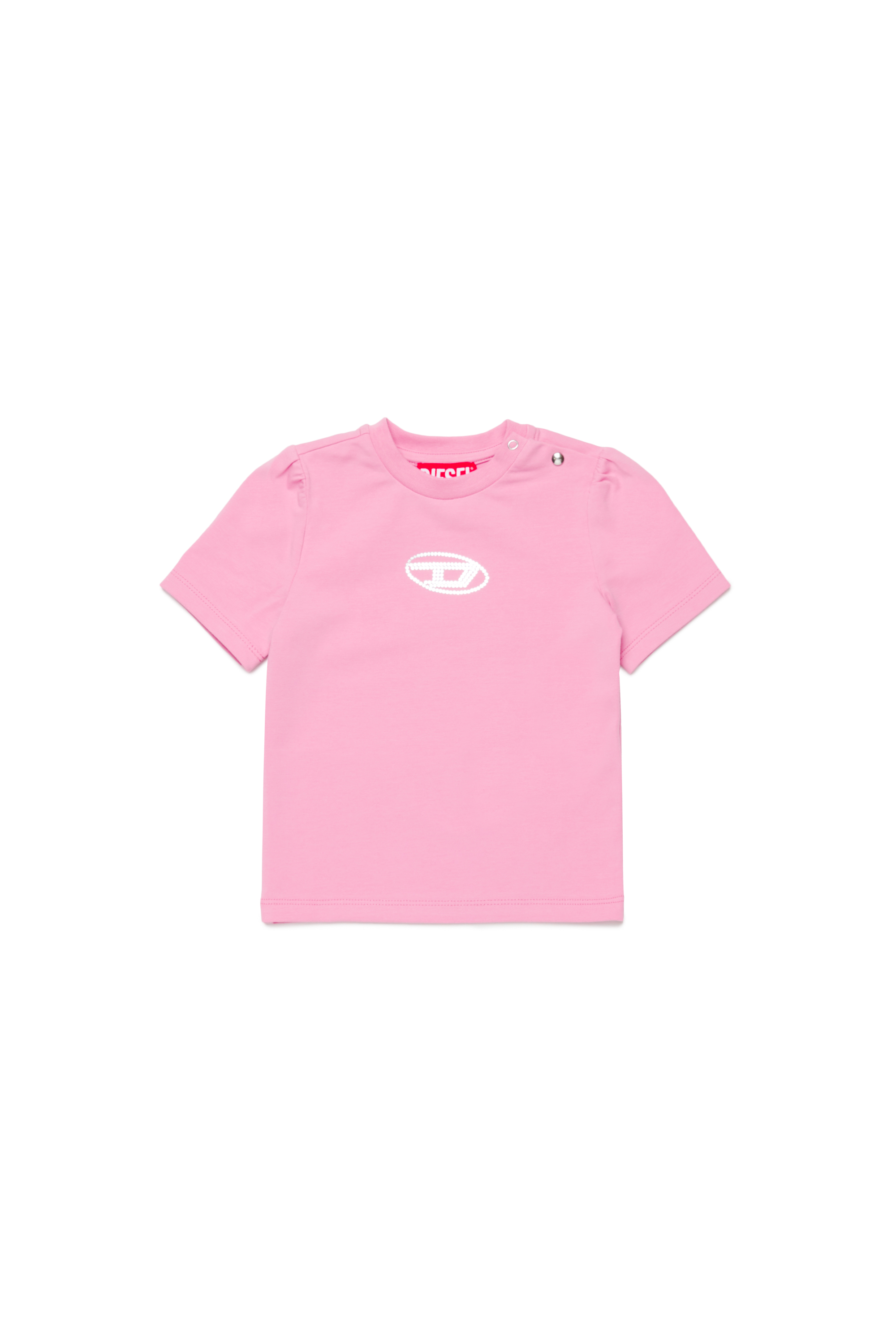 Diesel - TCIRTAB, Woman's T-shirt with crystal Oval D logo in Pink - 1