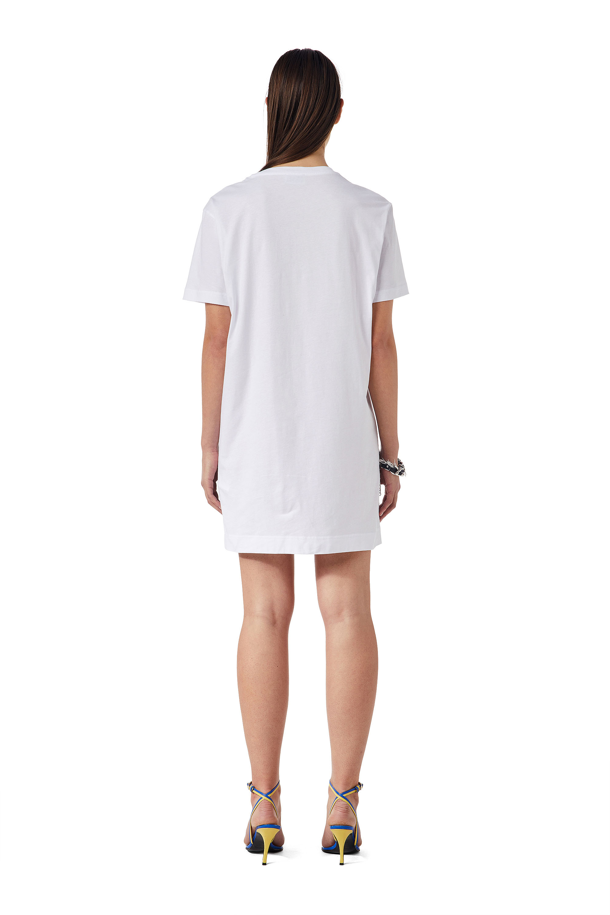 Diesel - D-EGOR-DIV, Woman's T-shirt dress with logo in White - 3