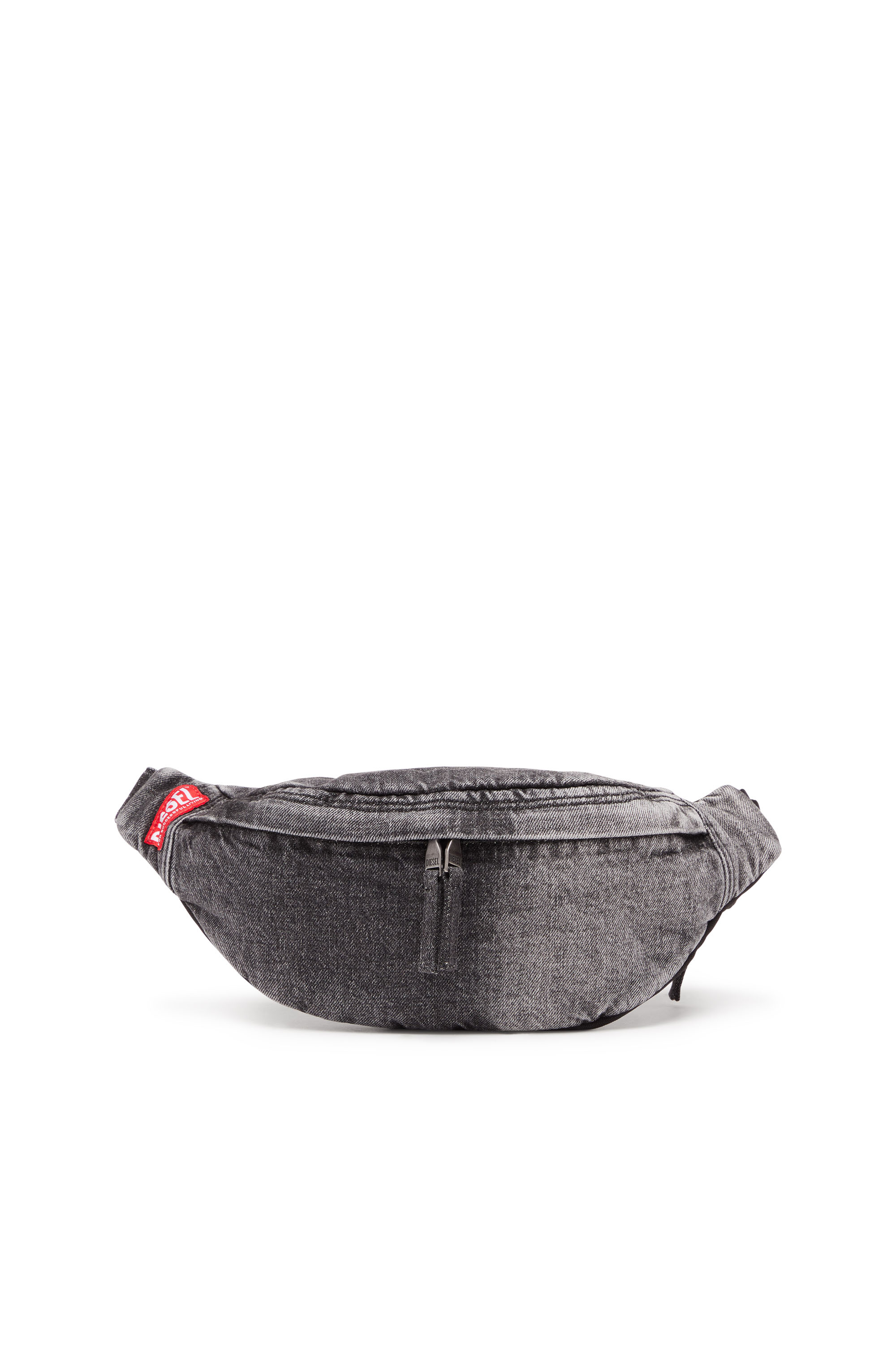 Diesel - RAVE BELTBAG X, Man's Rave Beltbag X - Belt bag in faded denim in Black - 1