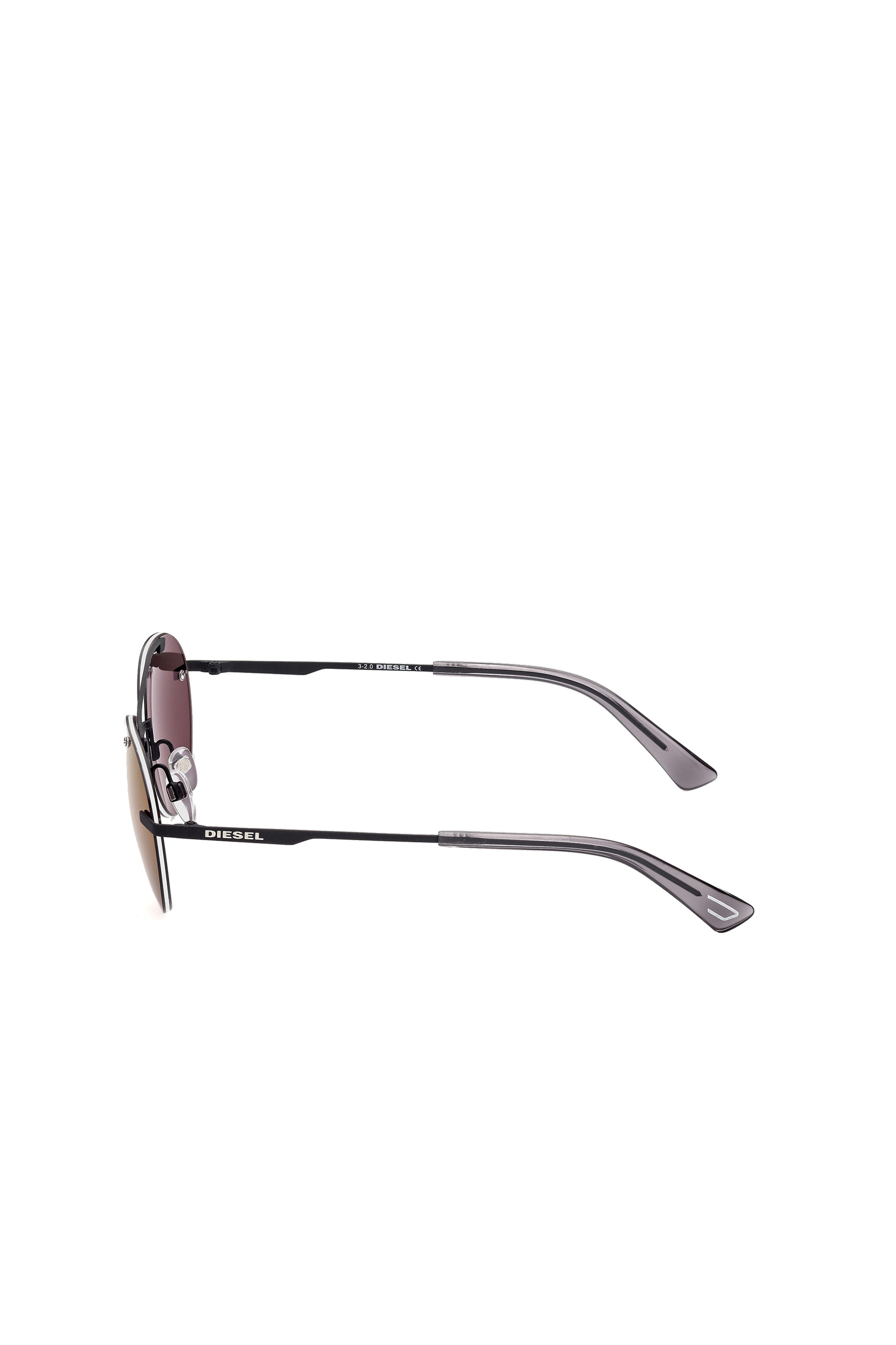Diesel - DL0351, Unisex's Round sunglasses with lightweight metal construction in Black/Red - 1