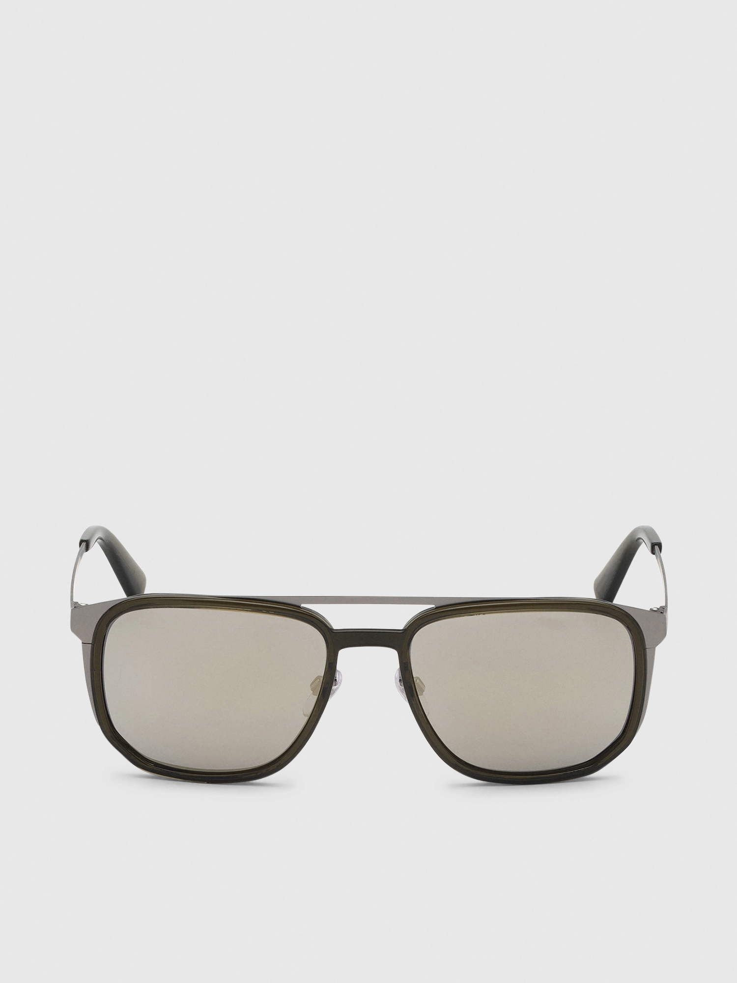 Diesel - DL0294, Man's Navigator sunglasses in metal and acetate in Olive Green - 2