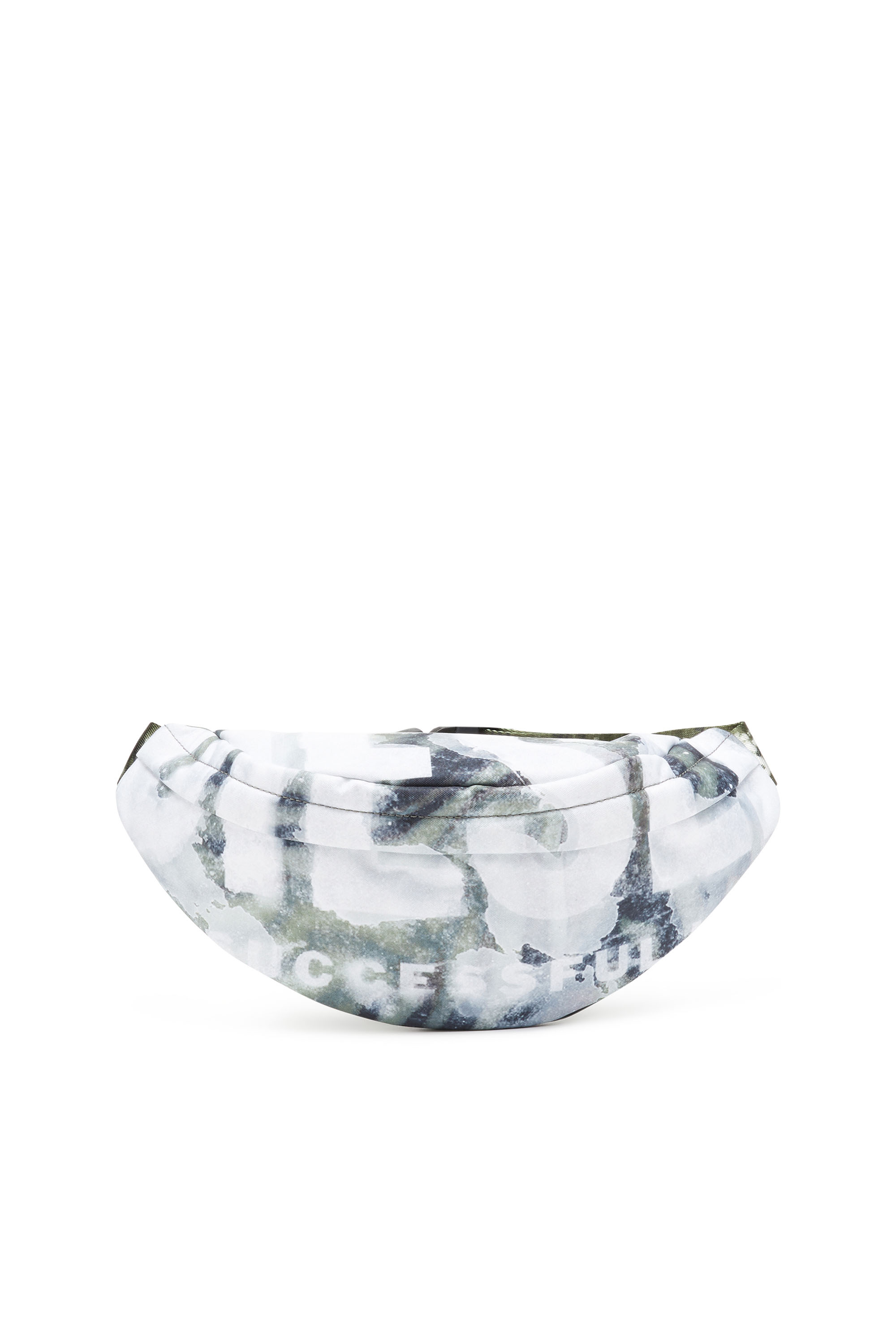 Diesel - RAVE BELTBAG X, Unisex's Rave-Belt bag with wet-effect camo print in Green/White - 1