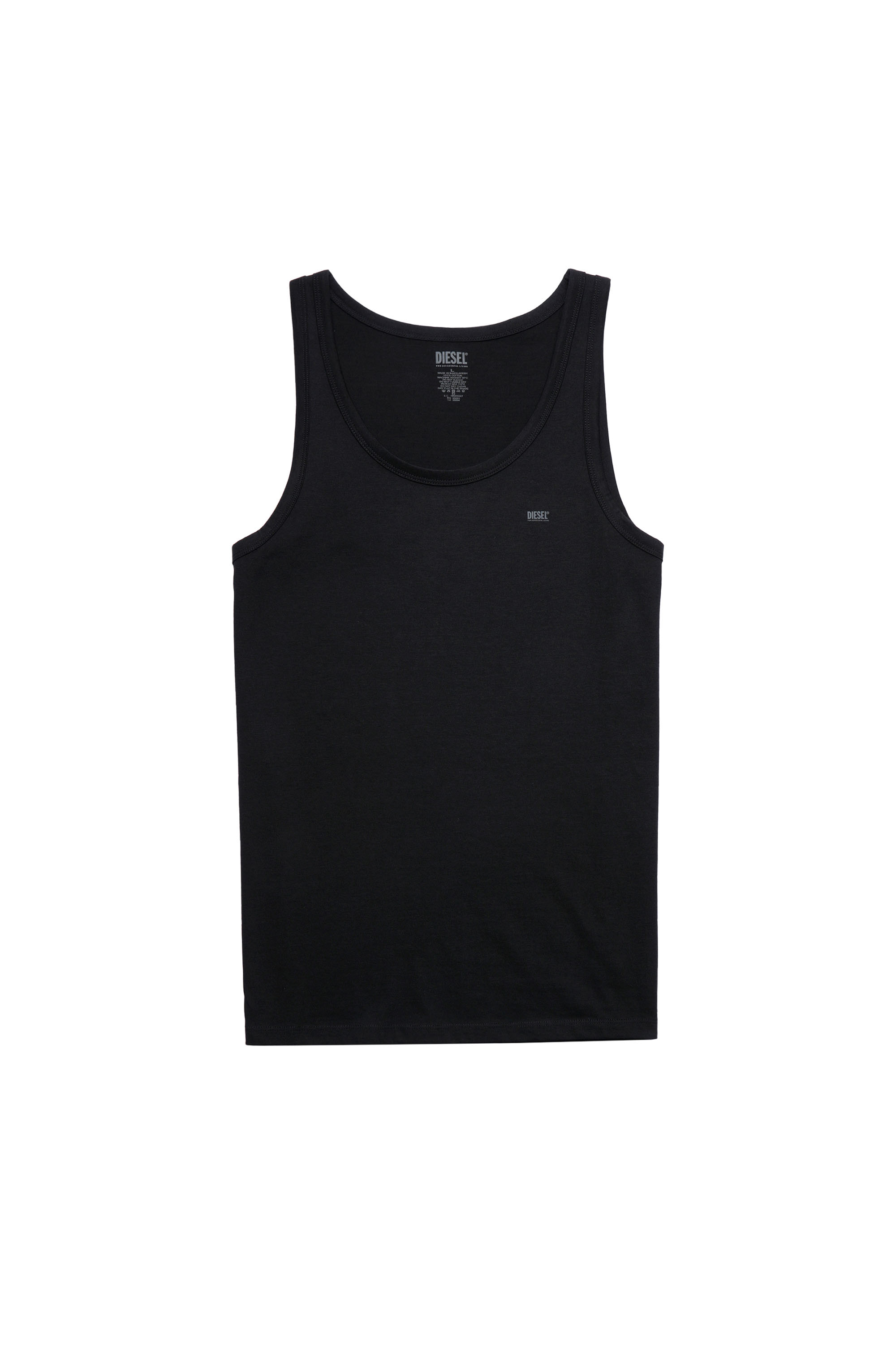 Diesel - UMTK-JOHNNY-TUBE-TWOPACK, Man's Two-pack of tank tops with logo print in Black - 2
