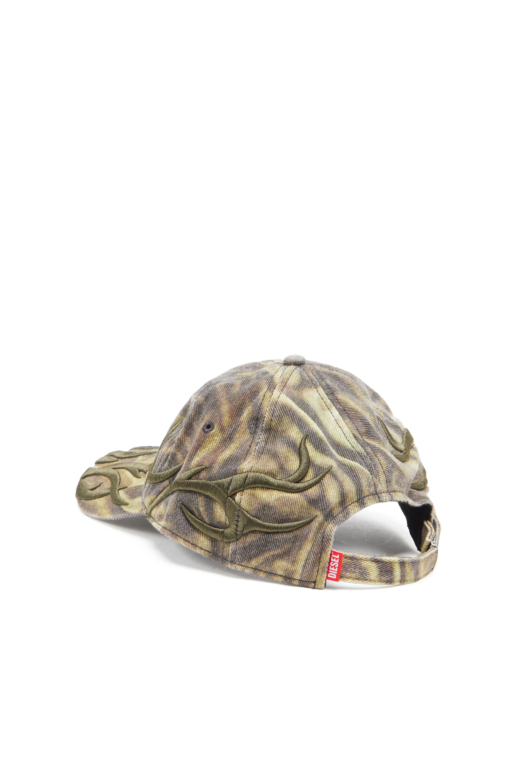 Diesel - C-AREN, Man's Camo baseball cap with embroidery in Green/Brown - 2