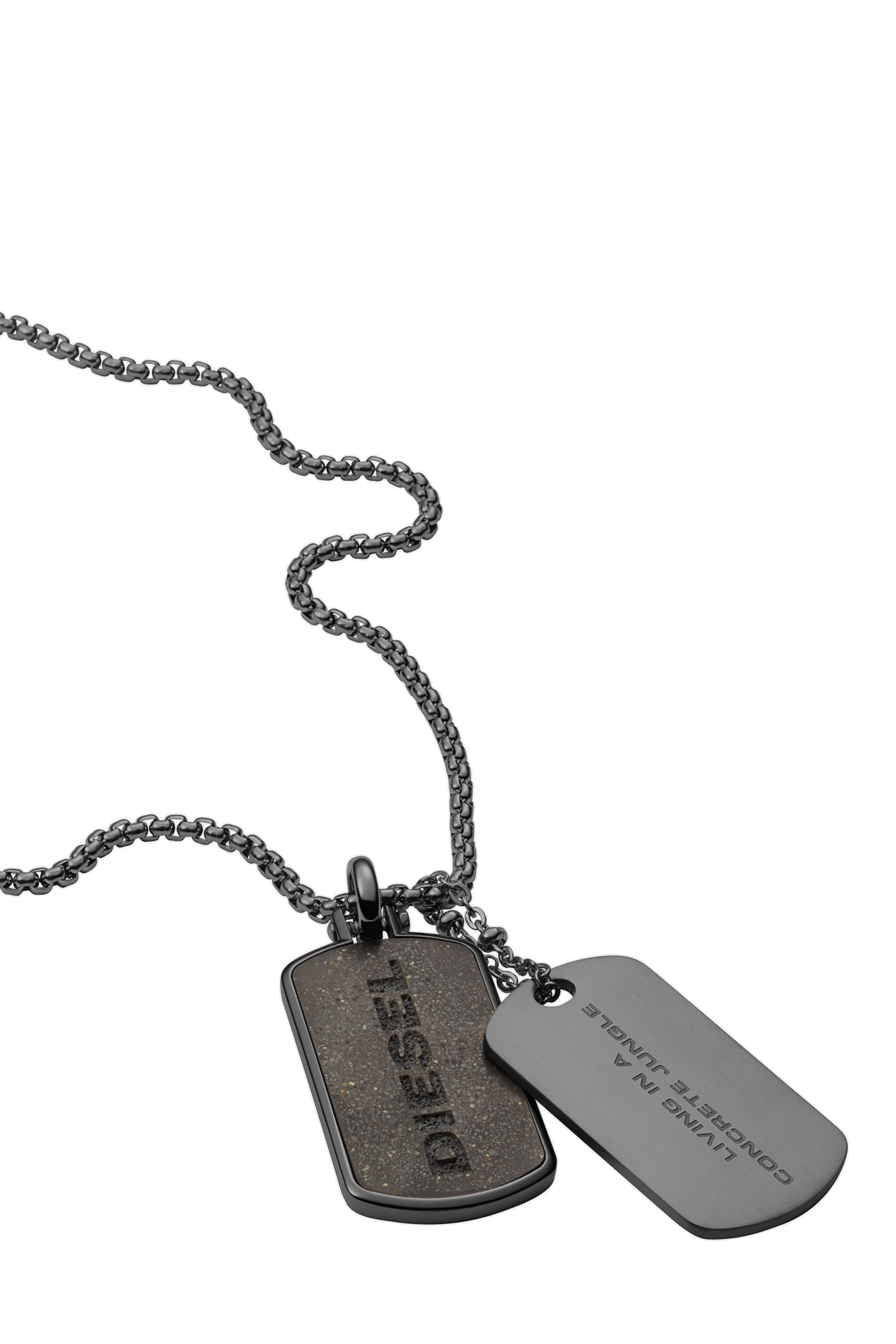 Diesel - DX1257, Man's Stainless steel double dogtag necklace in Silver - 1