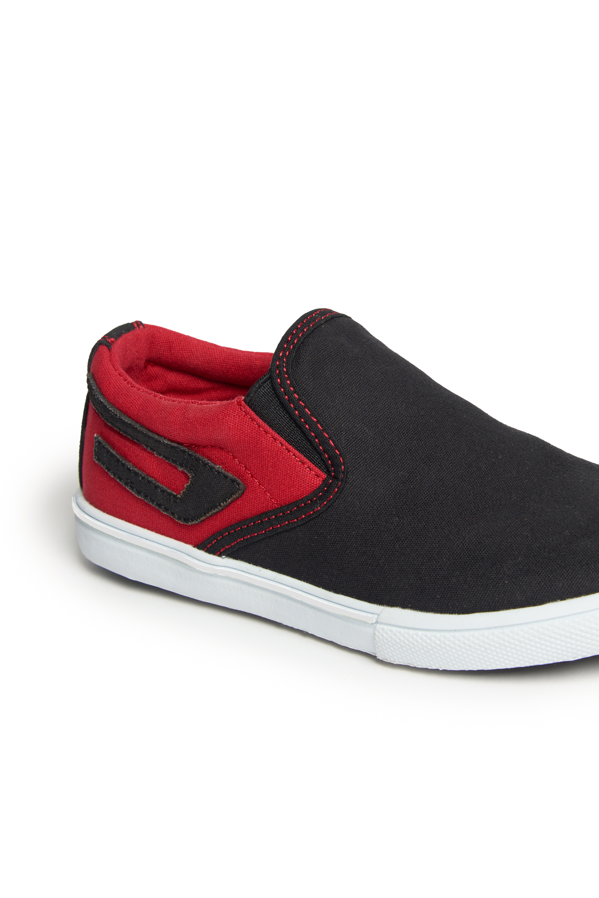 Diesel - S-ATHOS SO, Unisex's Slip-on canvas sneaker with D branding in Black/Red - 4
