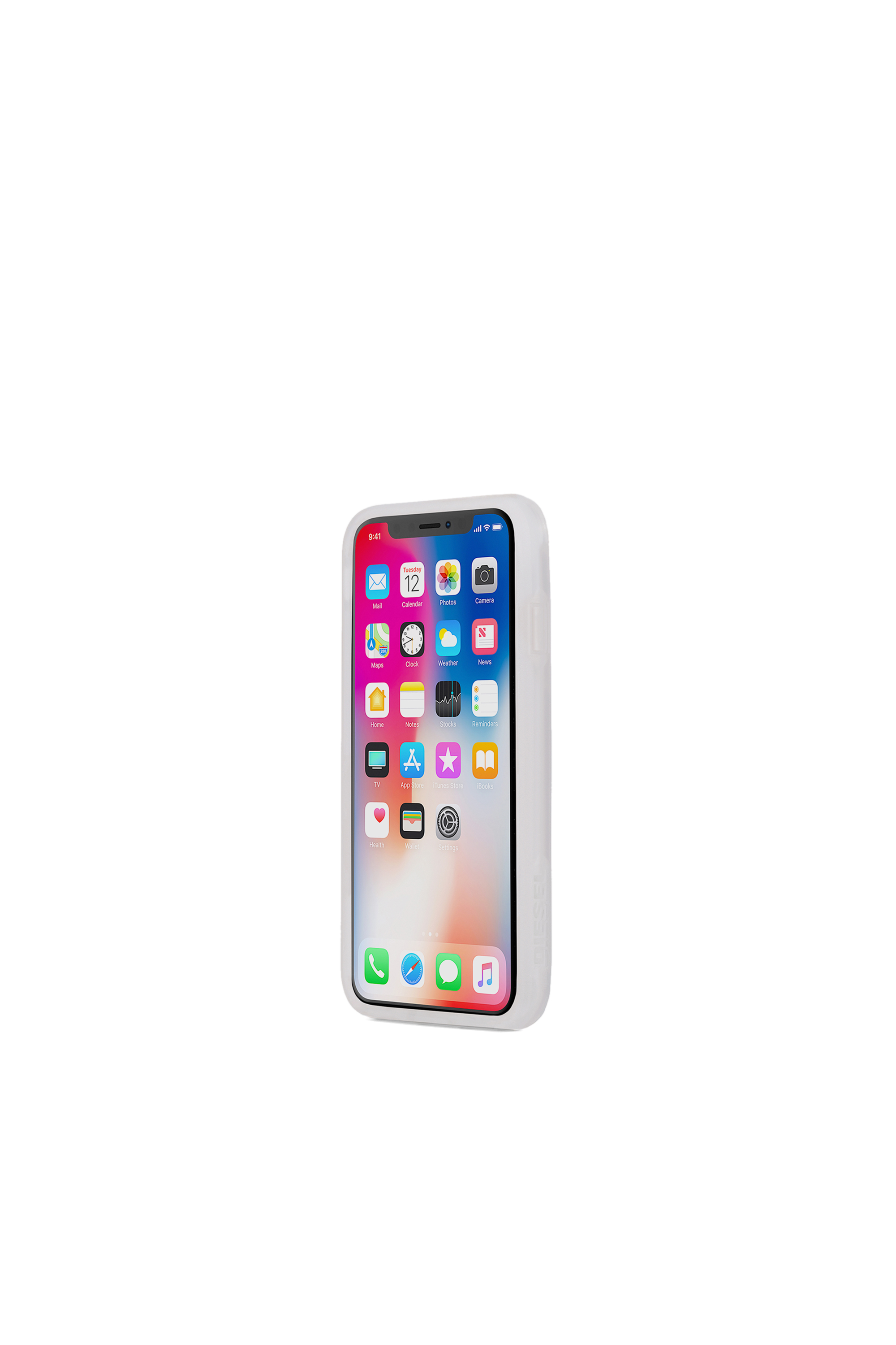 Diesel - BLAH BLAH BLAH IPHONE X CASE, Woman's Trasparent resin case, iPhone X in White/Silver - 3