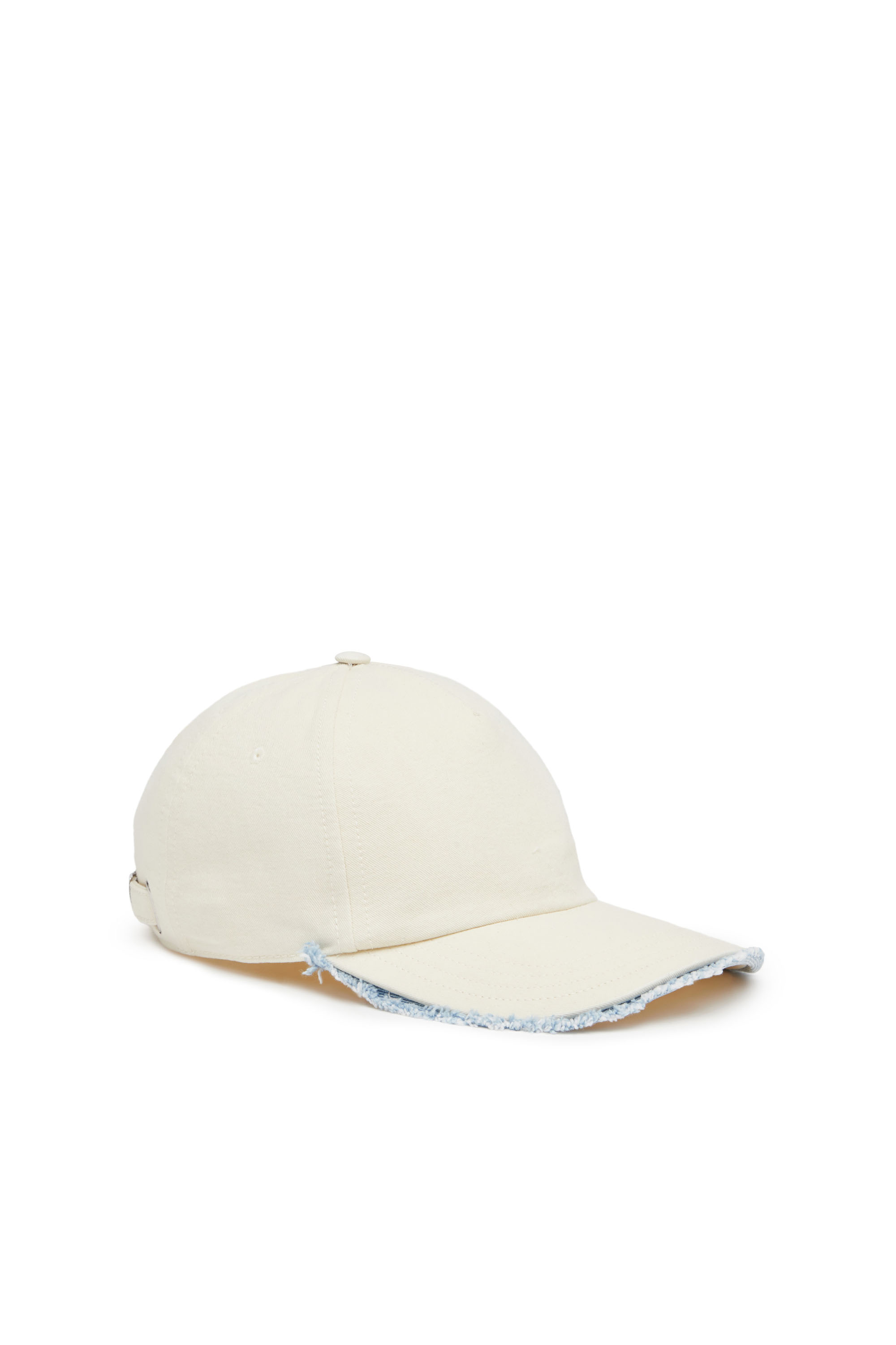 Diesel - C-OBIK, Man's Baseball cap with denim-trimmed peak in White - 1