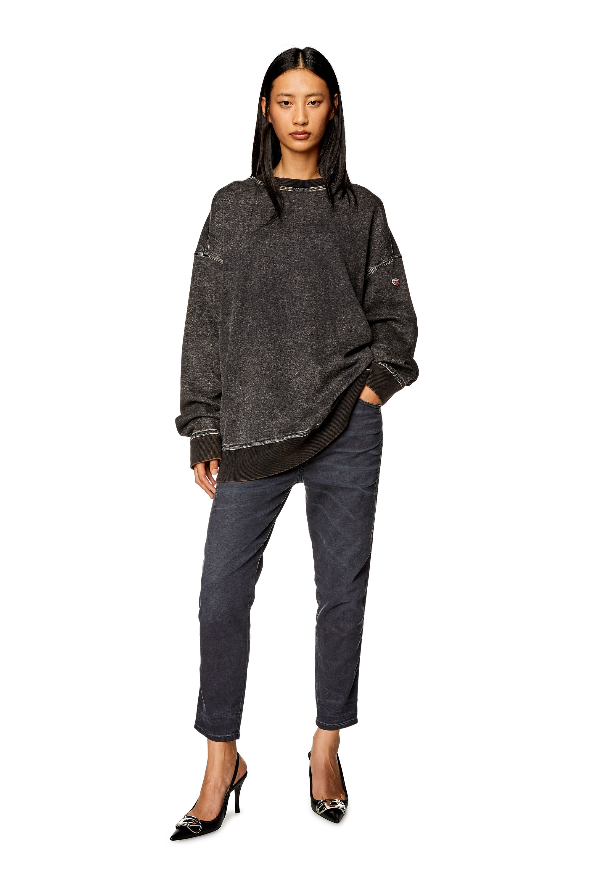 Diesel - Woman's Regular 2041 D-Fayza Joggjeans® 068HQ, Black/Dark grey - 2