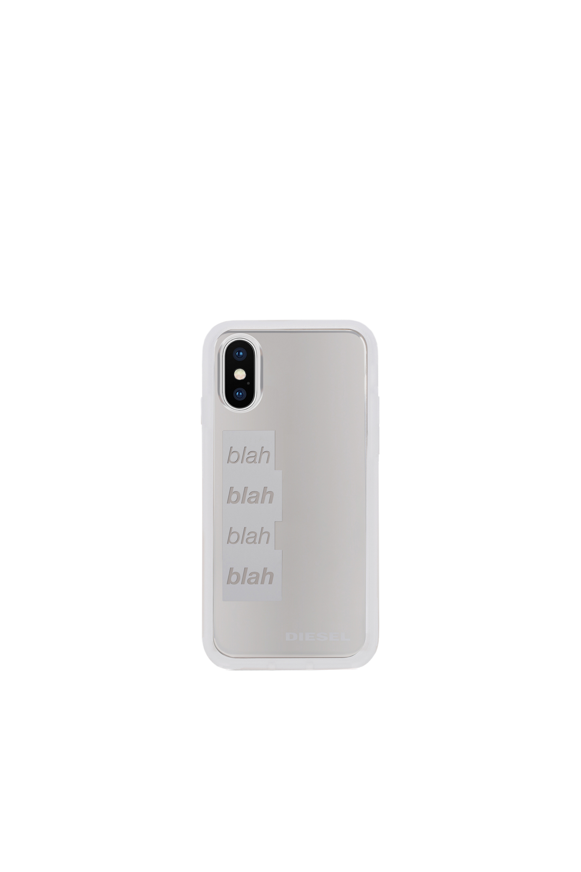 Diesel - BLAH BLAH BLAH IPHONE X CASE, Woman's Trasparent resin case, iPhone X in White/Silver - 2