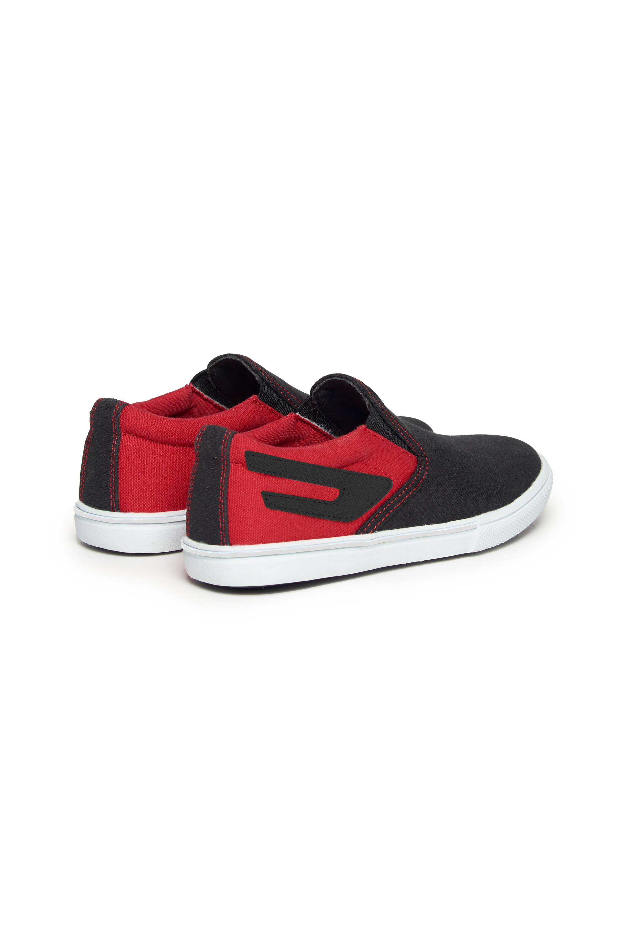 Diesel - S-ATHOS SO, Unisex's Slip-on canvas sneaker with D branding in Black/Red - 3