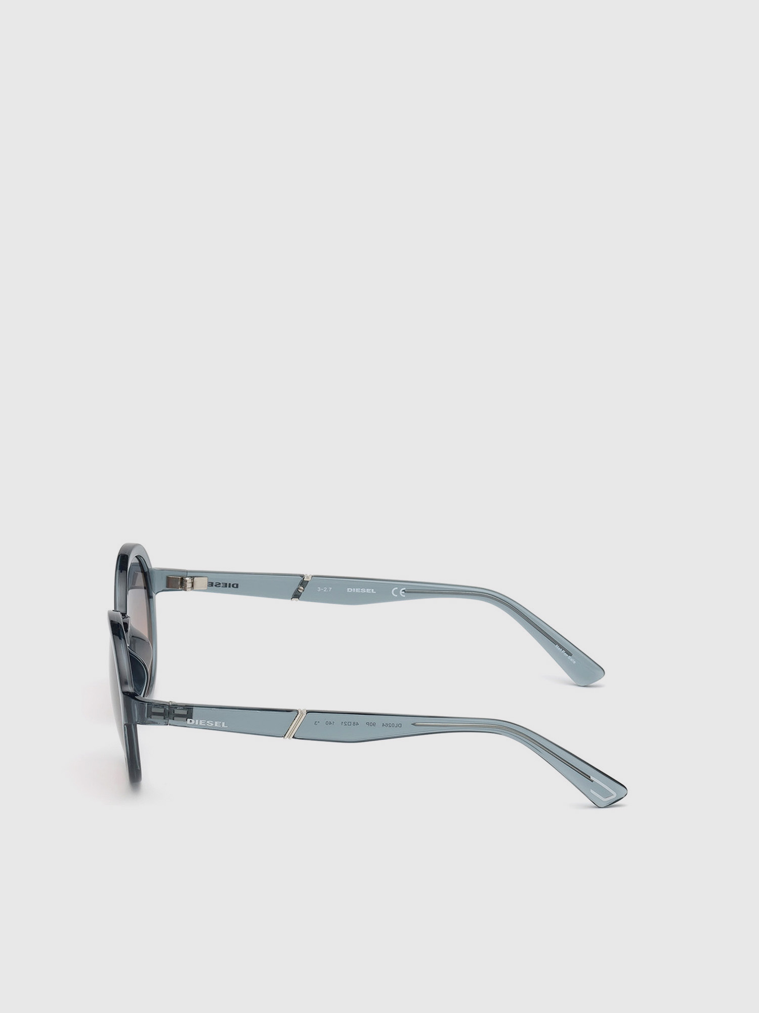 Diesel - DL0264, Unisex's Round shape eyewear with slanting detail in Blue - 4