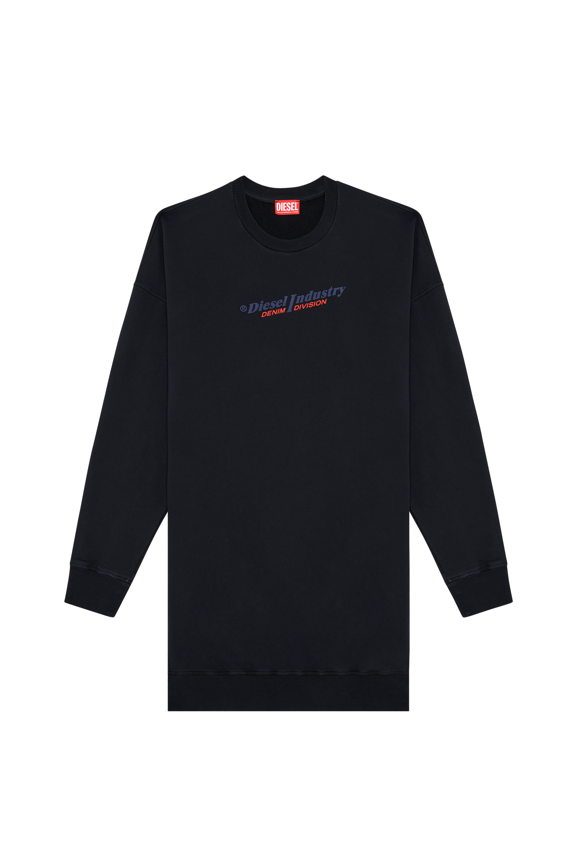 Diesel - D-ROBBIE-IND, Woman's Sweatshirt dress with logo print in Black - 2