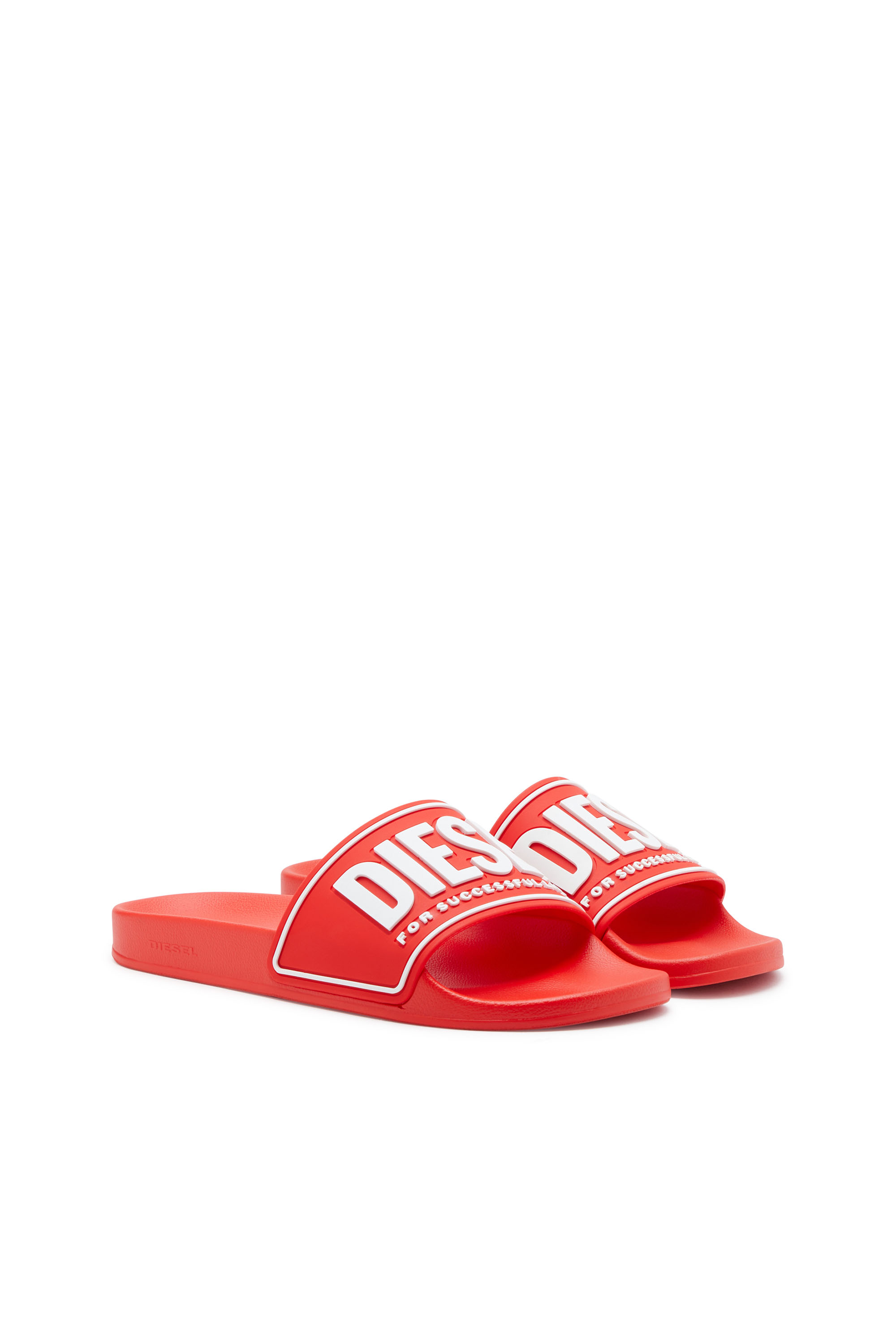 Diesel - SA-MAYEMI CC W, Woman's Sa-Mayemi-Rubber slides with embossed logo in Red - 2