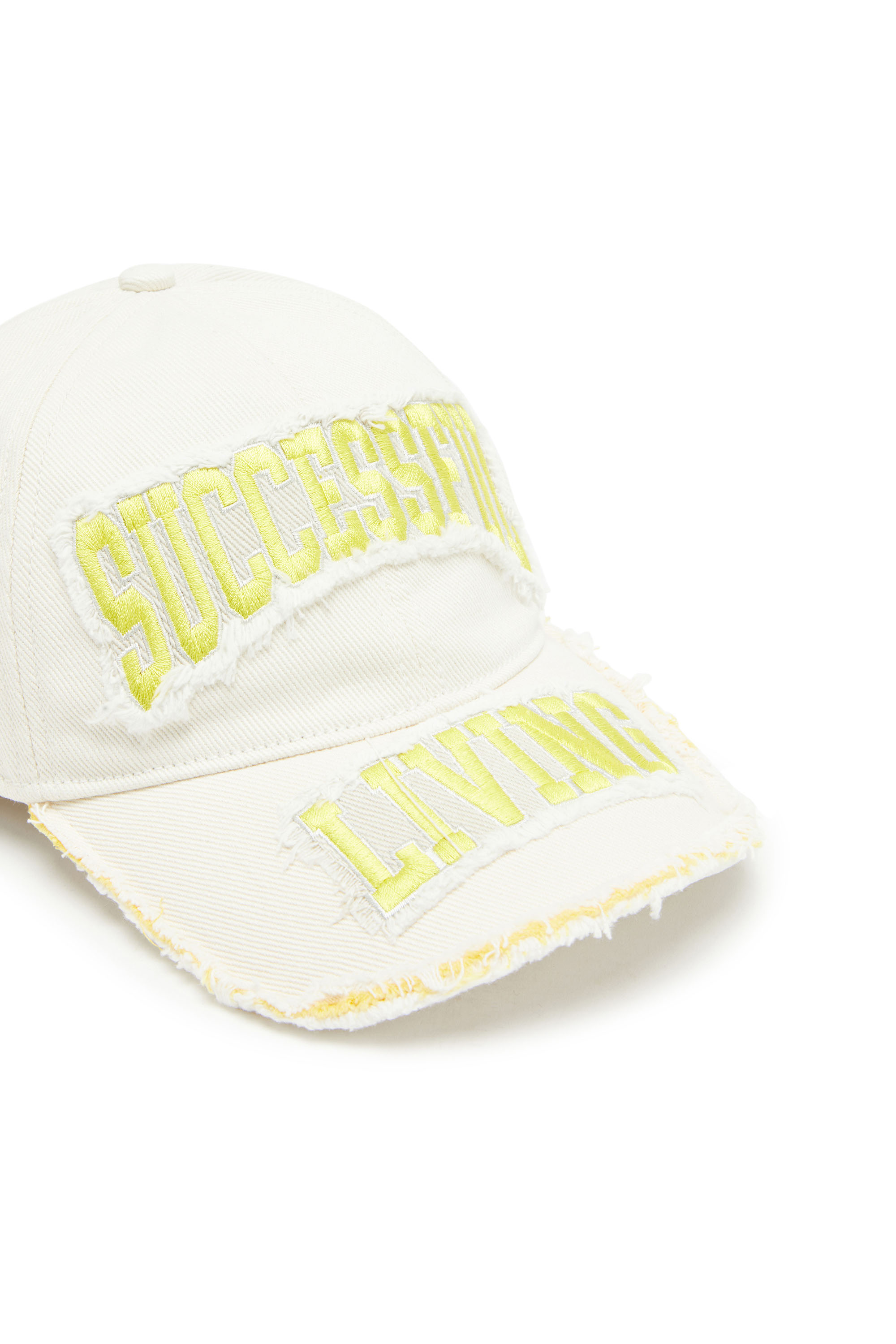 Diesel - C-GUS, Man's Baseball cap with embroidered patches in White - 3