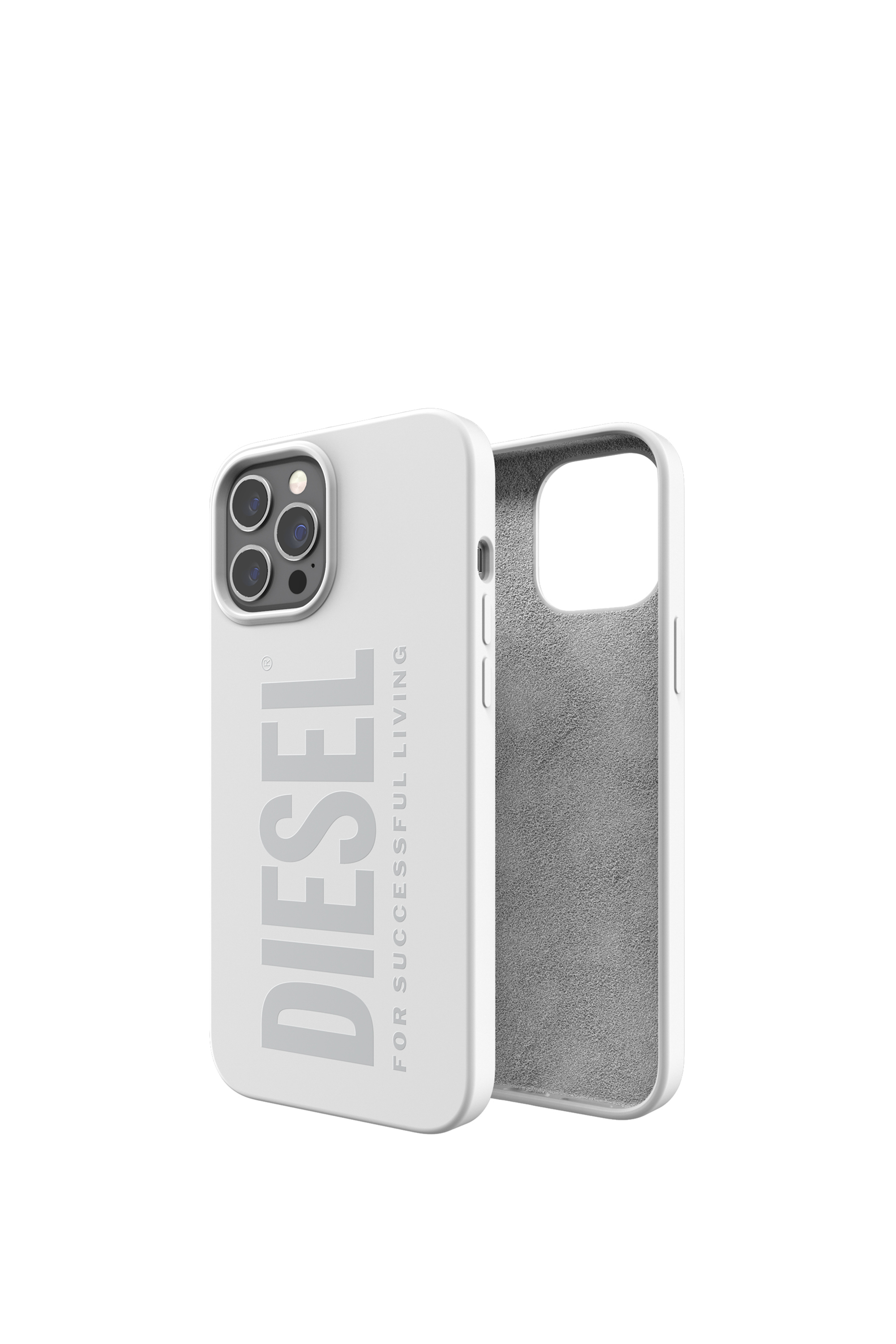 Diesel - 44283  STANDARD CASES, Unisex's Silicone case for iPhone 12 Pro Max in White - 1