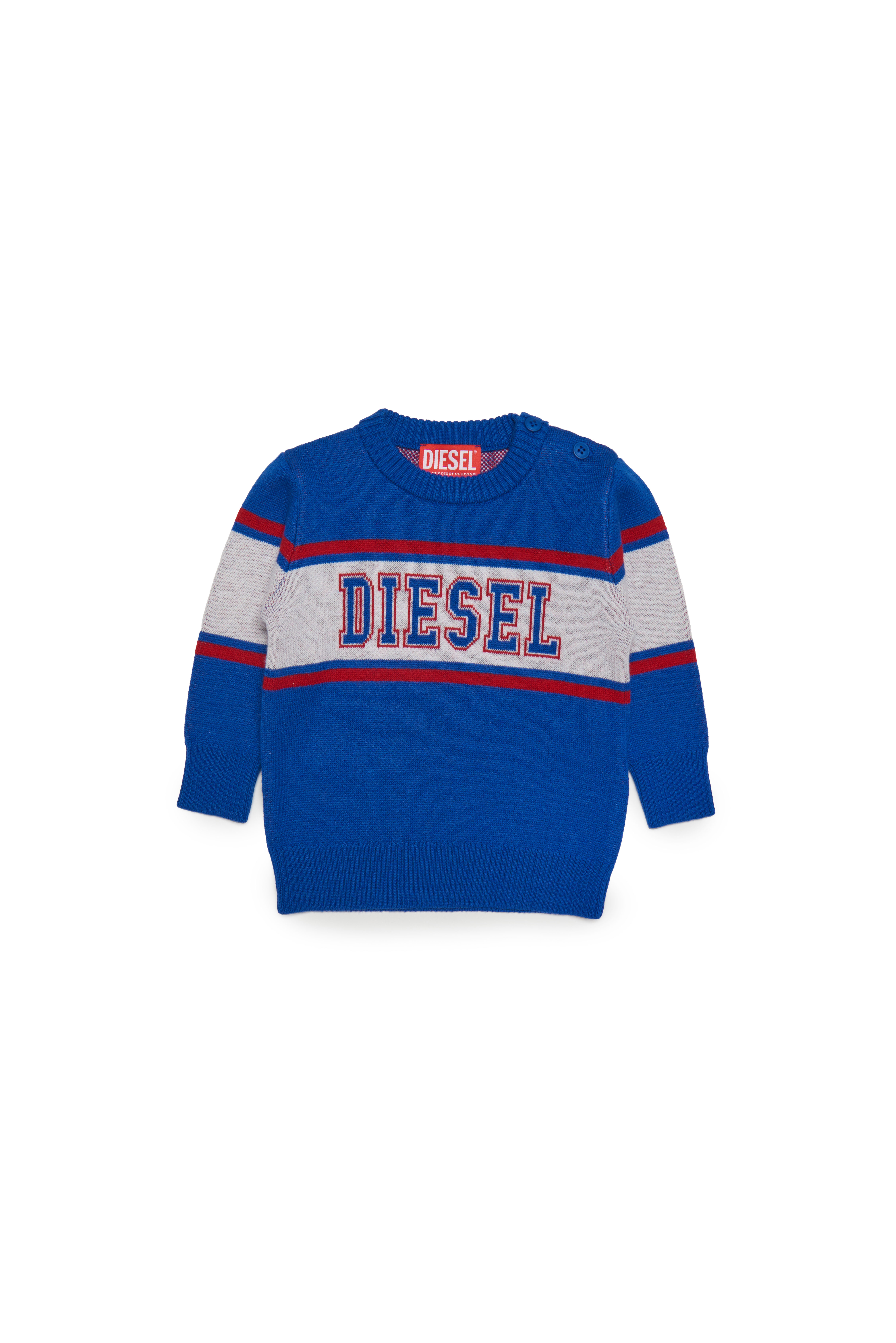 Diesel - KOSPIB, Man's Wool blend jumper with college logo in Blue - 1