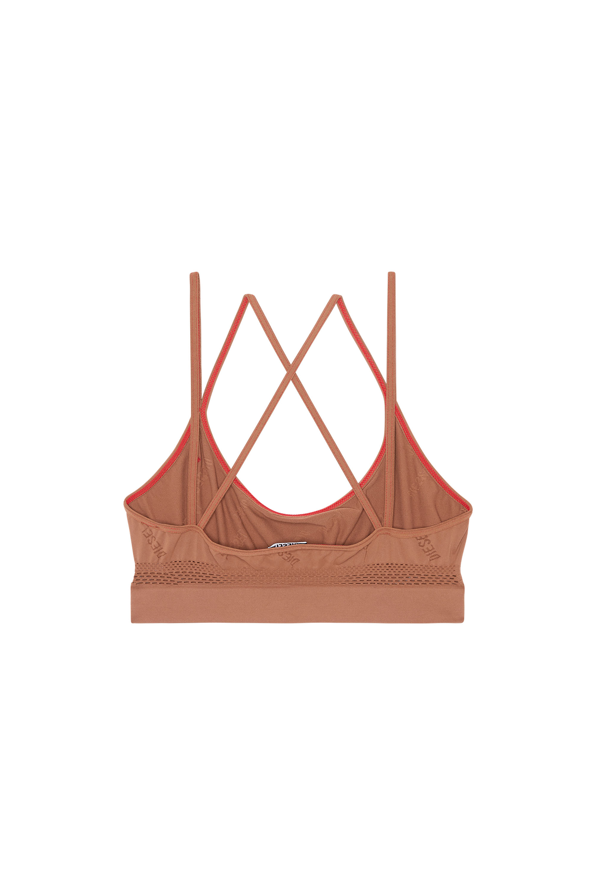 Diesel - UFSB-TRILLY, Woman's Seamless bralette with Diesel motif in Light Brown - 2
