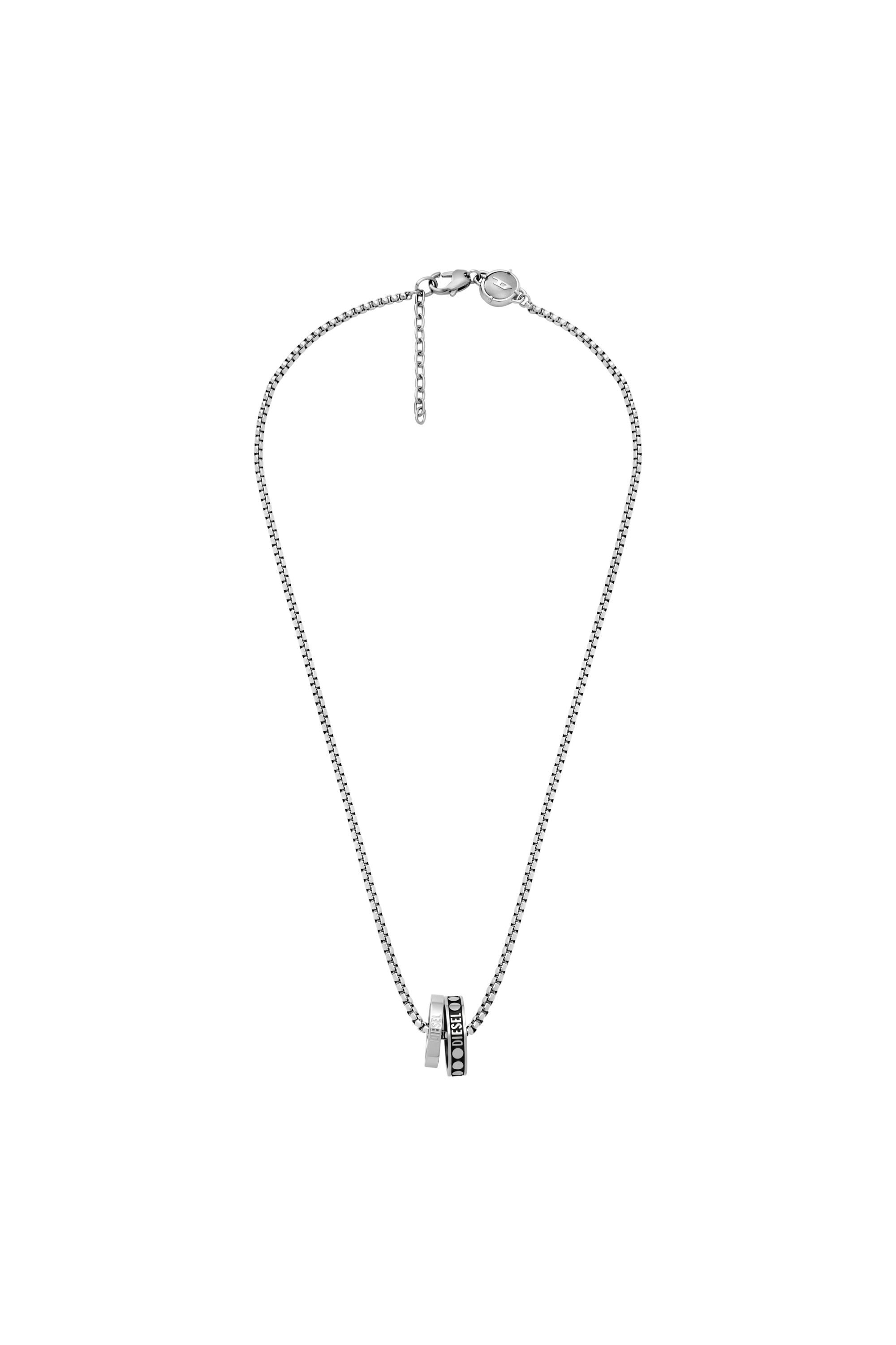 Diesel - DX1168, Man's Stainless Steel Double Pendant Necklace in Silver - 1