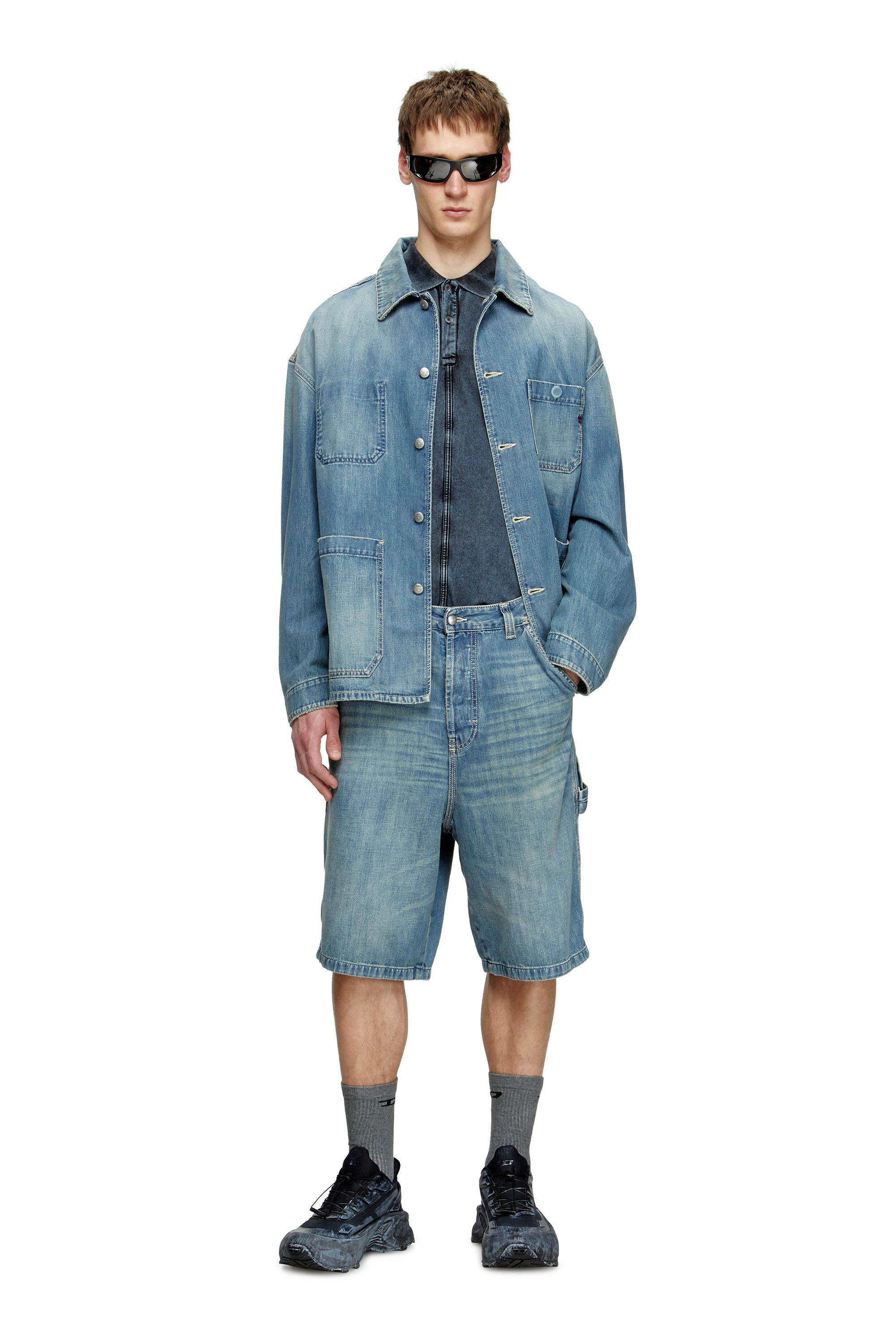 Diesel - D-LIVERY-W-SHORT, Man's Utility-style denim shorts in Light Blue - 2