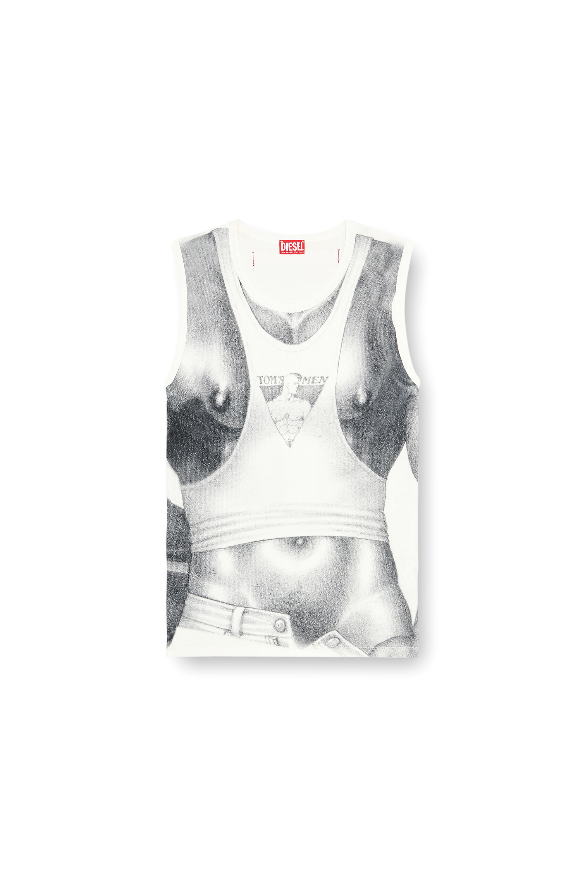 Diesel - PR-T-LIFTY-TOF, Unisex's Tank top with all-over print in White - 3