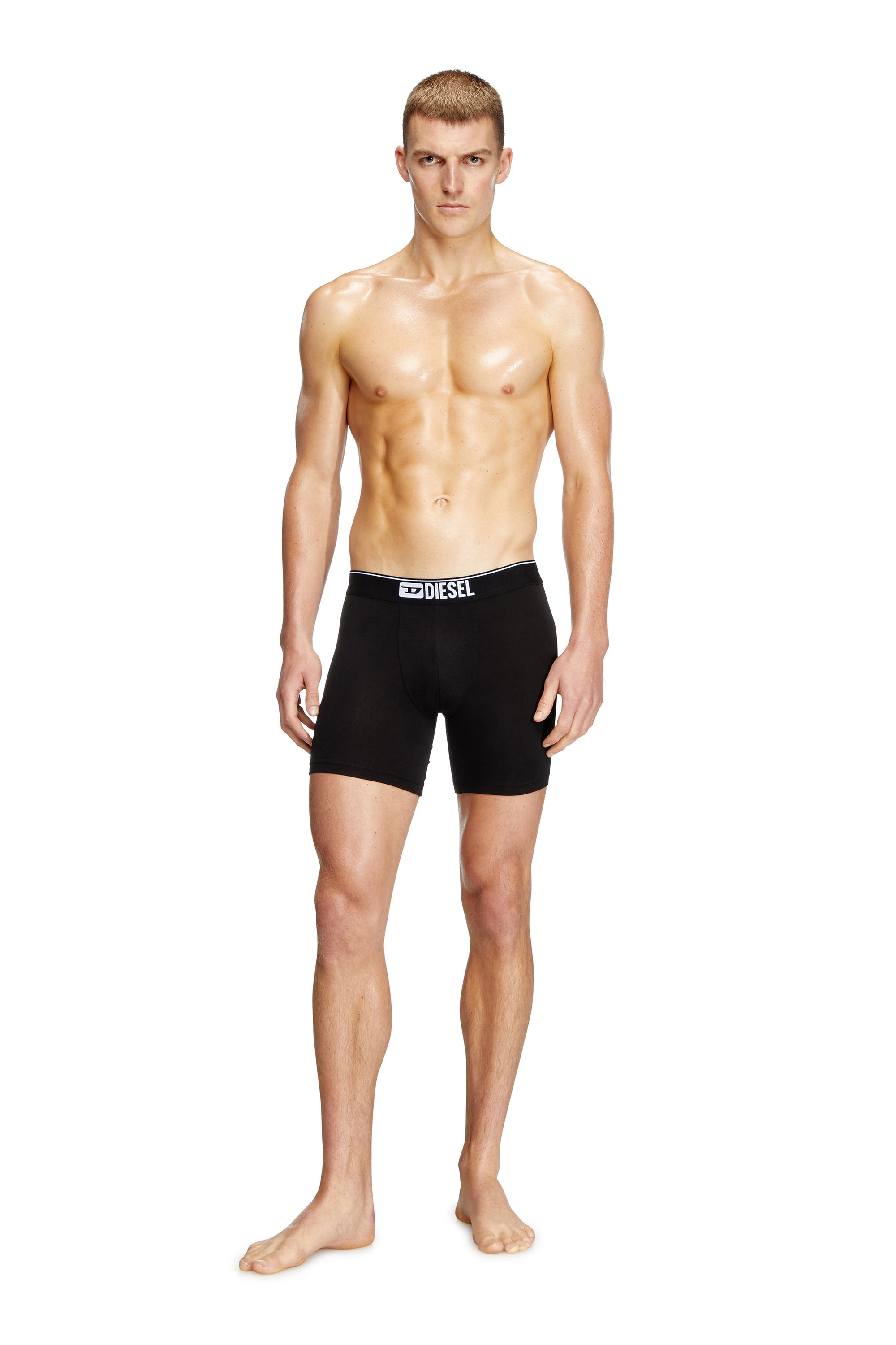 Diesel - MAX-3PACK, Man's Three-pack stretch cotton boxer briefs in Black - 3