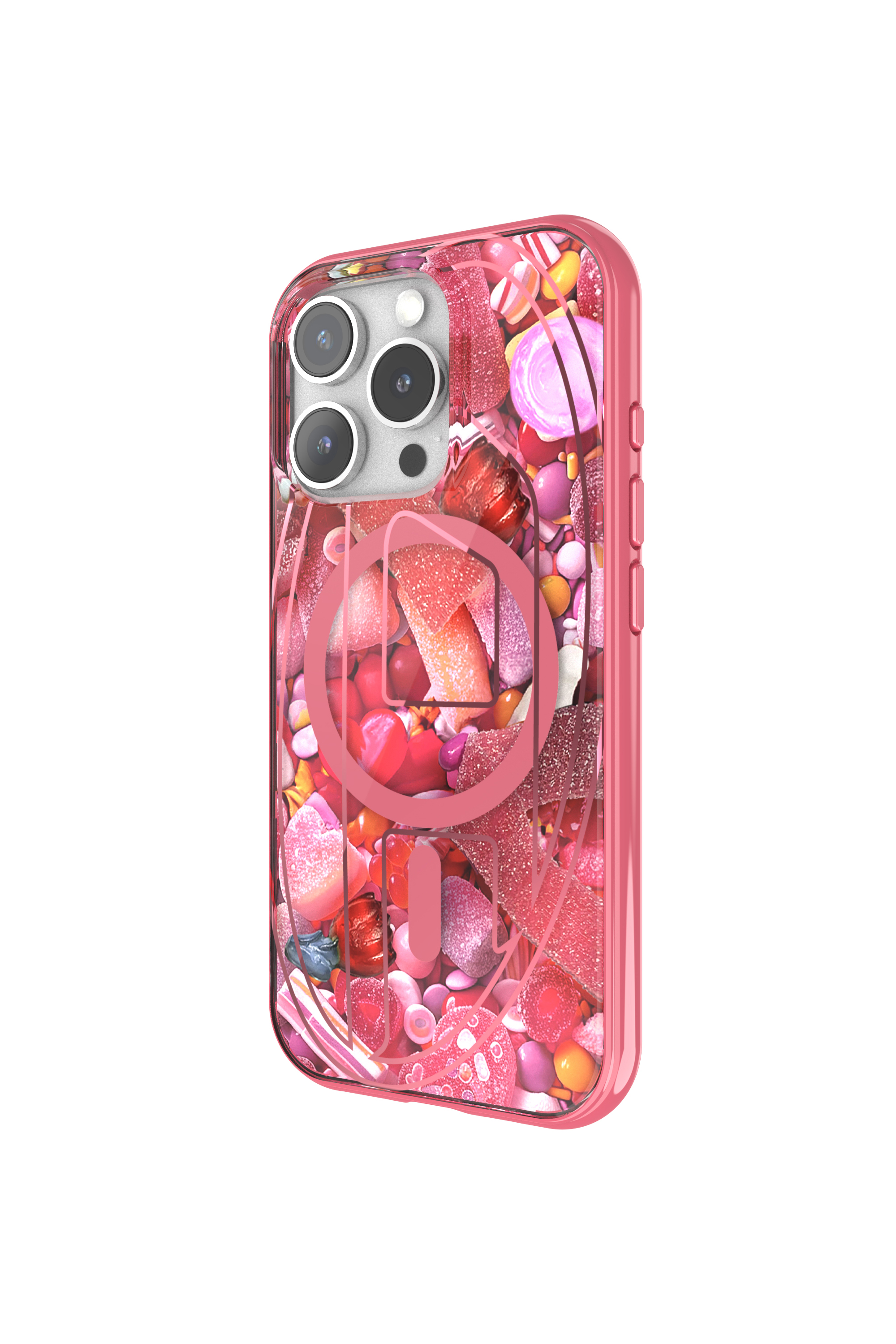 Diesel - 60250 AOP CASE, Unisex's Oval D Case with Magsafe iPhone 16 Pro in Pink - 2