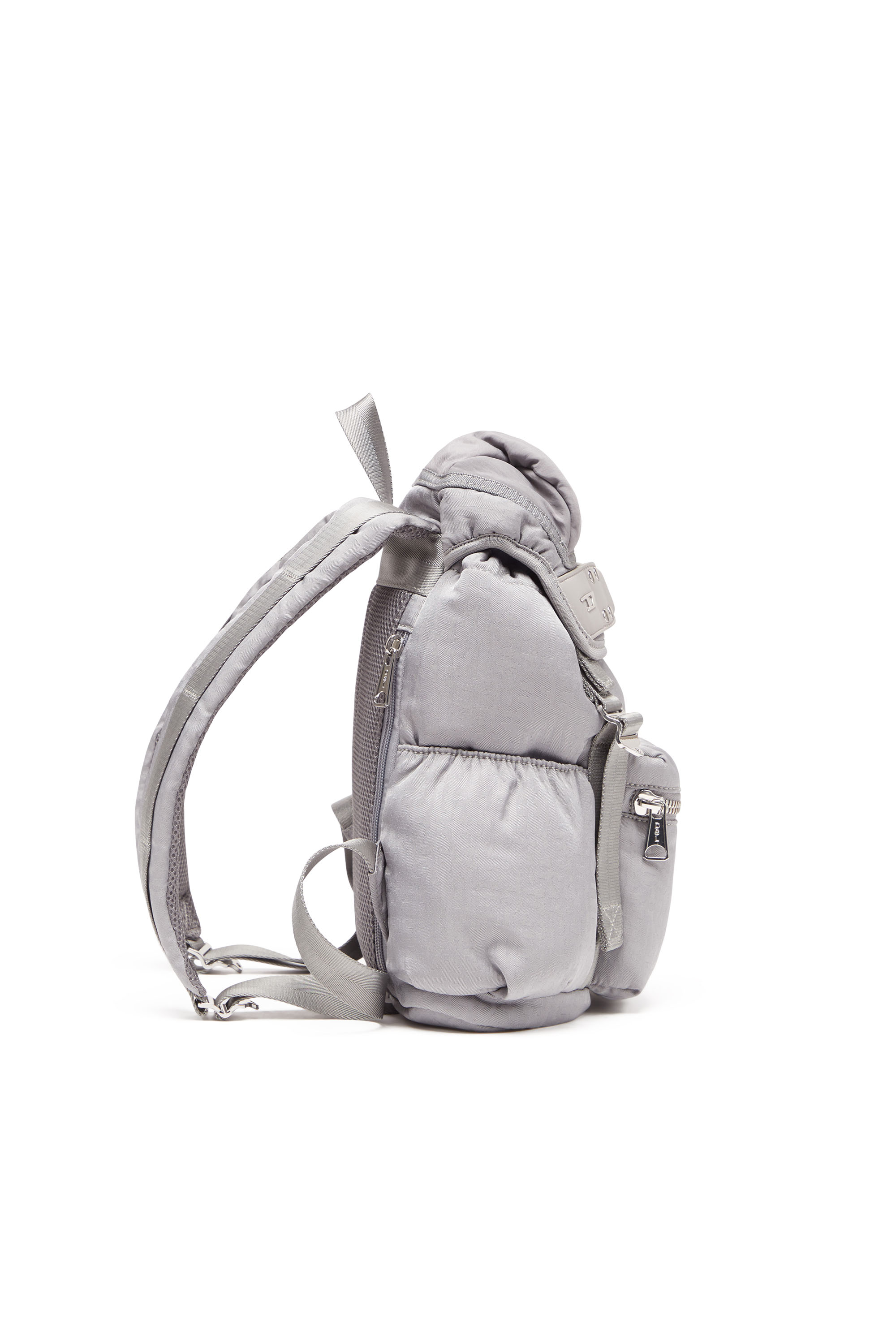 Diesel - NYLON MONO BACKPACK S X, Unisex's Nylon Mono Backpack S X - Backpack in jacquard monogram nylon in Grey - 2
